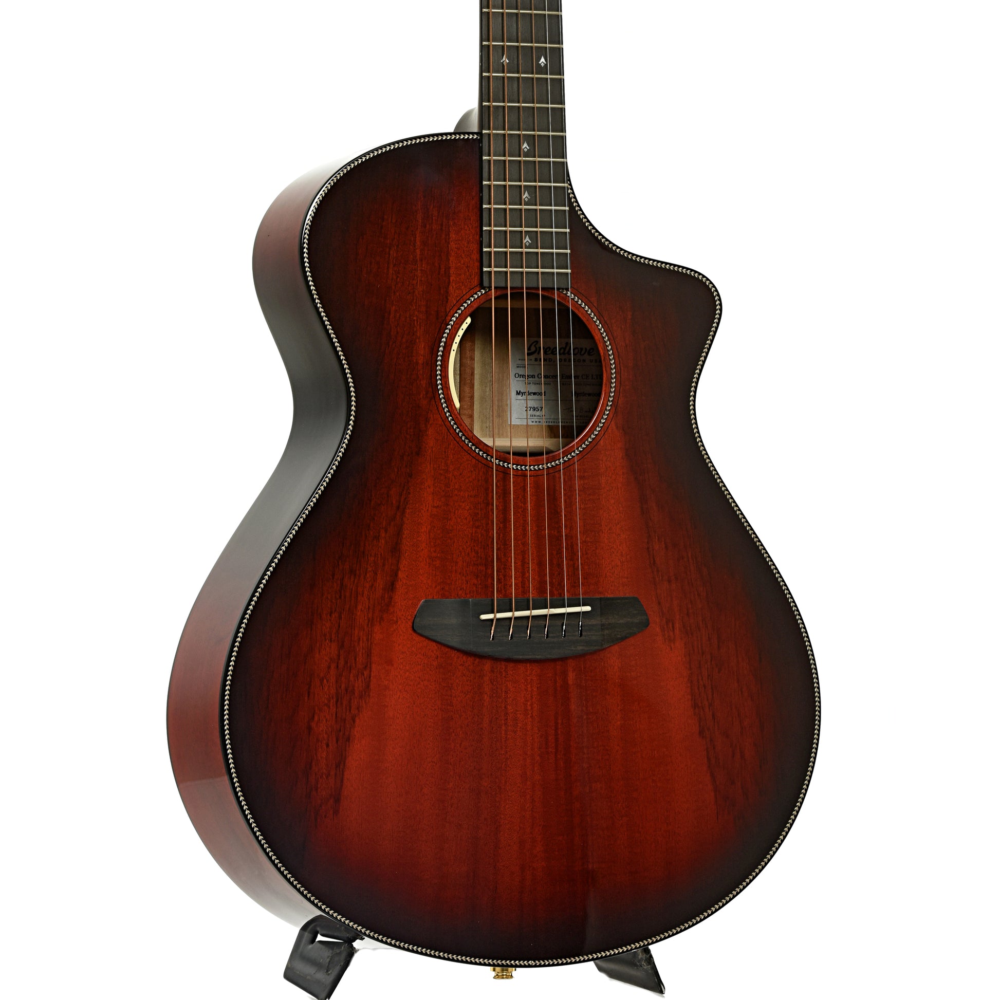 Front and side of Breedlove Oregon Concert Ember CE LTD Acoustic-Electric Guitar