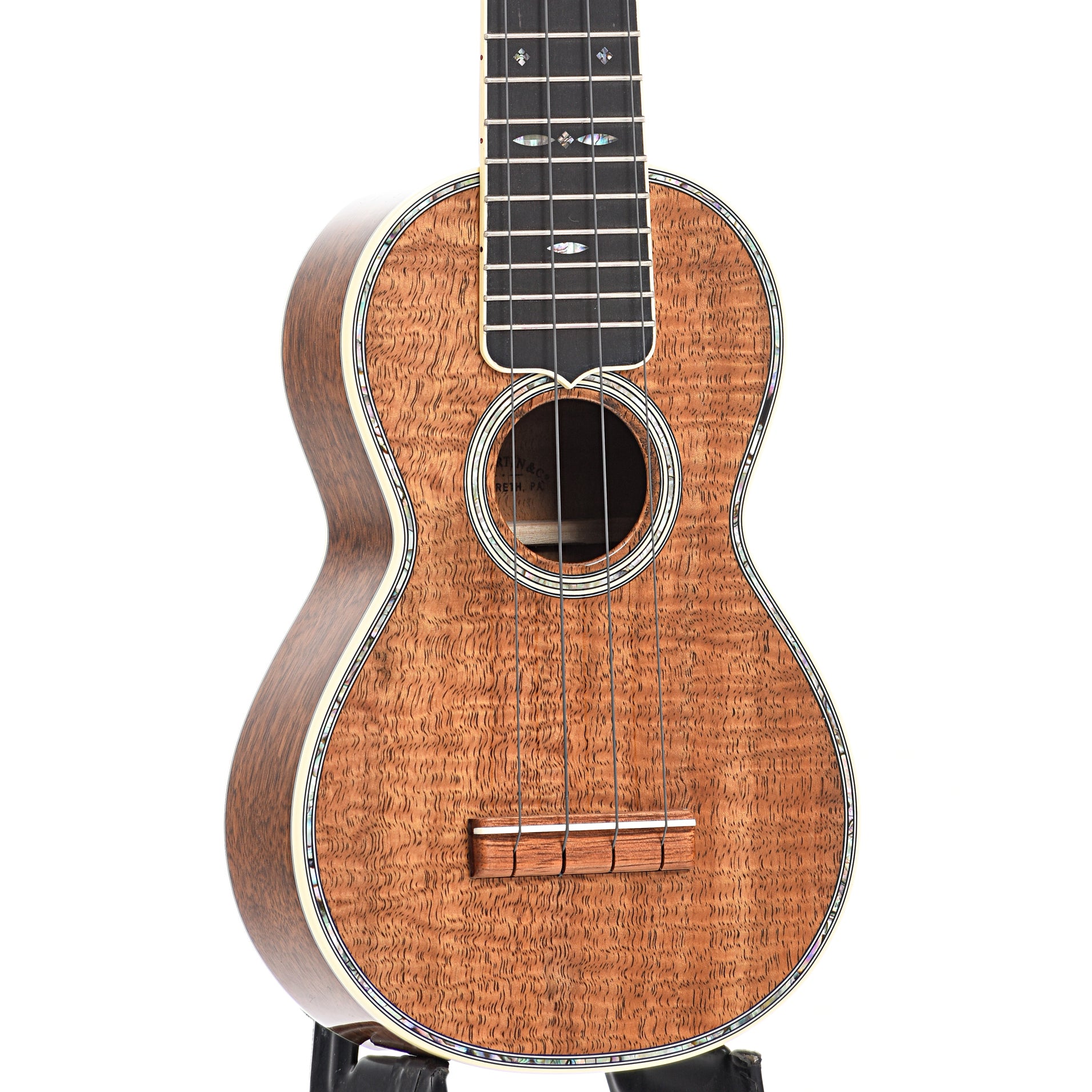 Front and side of Martin 5K Uke, Soprano Koa Ukulele 