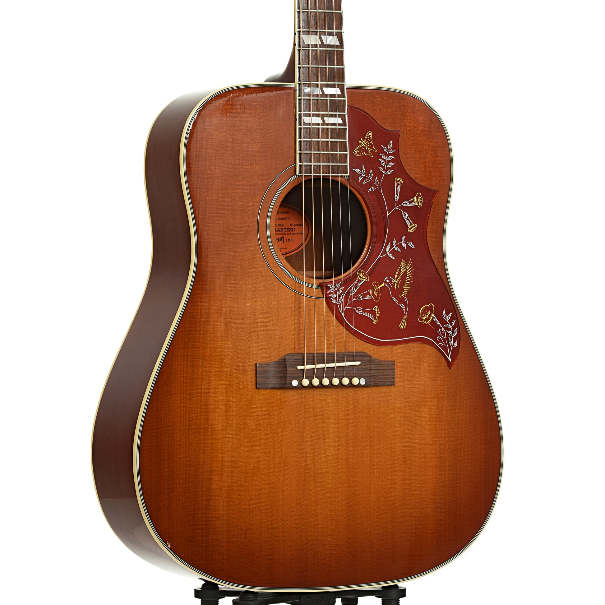 Front and side of Gibson Hummingbird 60's Authentic Acoustic Guitar