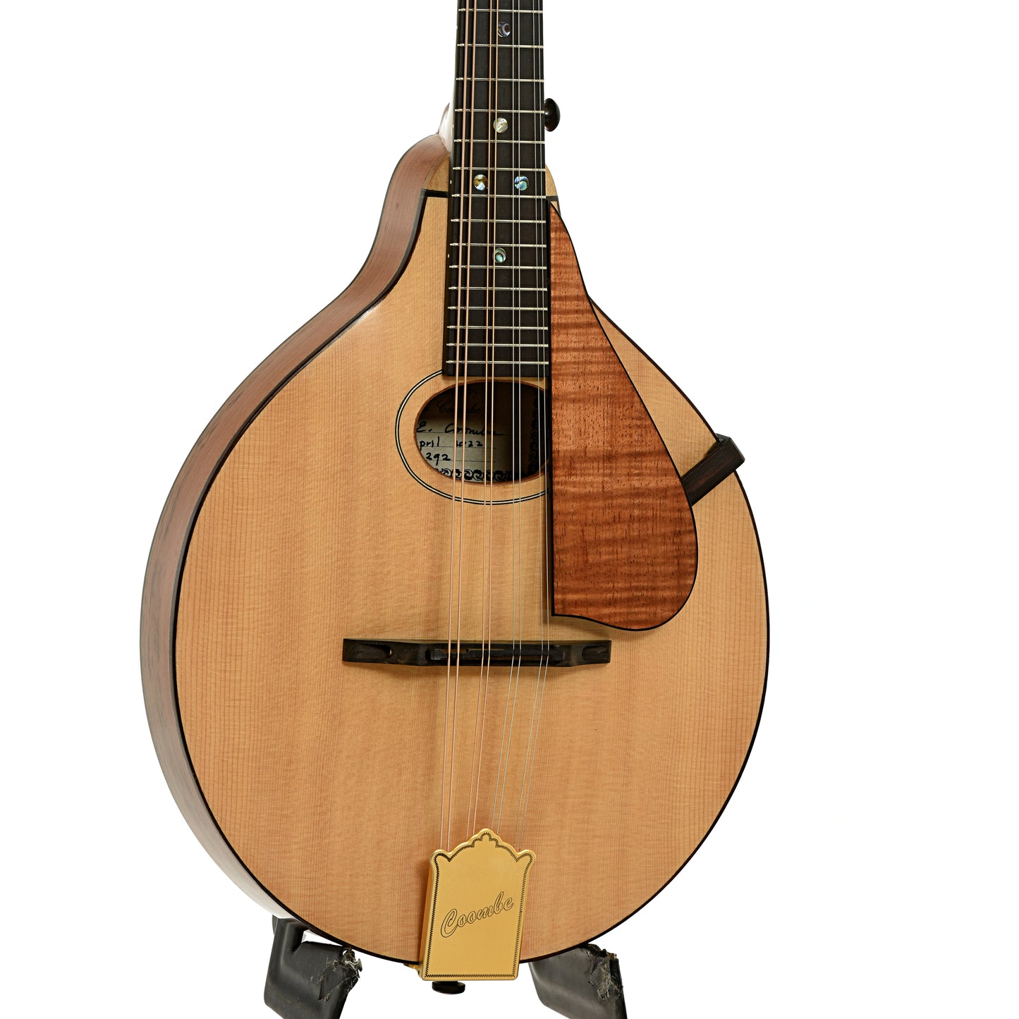 Front and side of Peter Coombe Custom A Mandolin