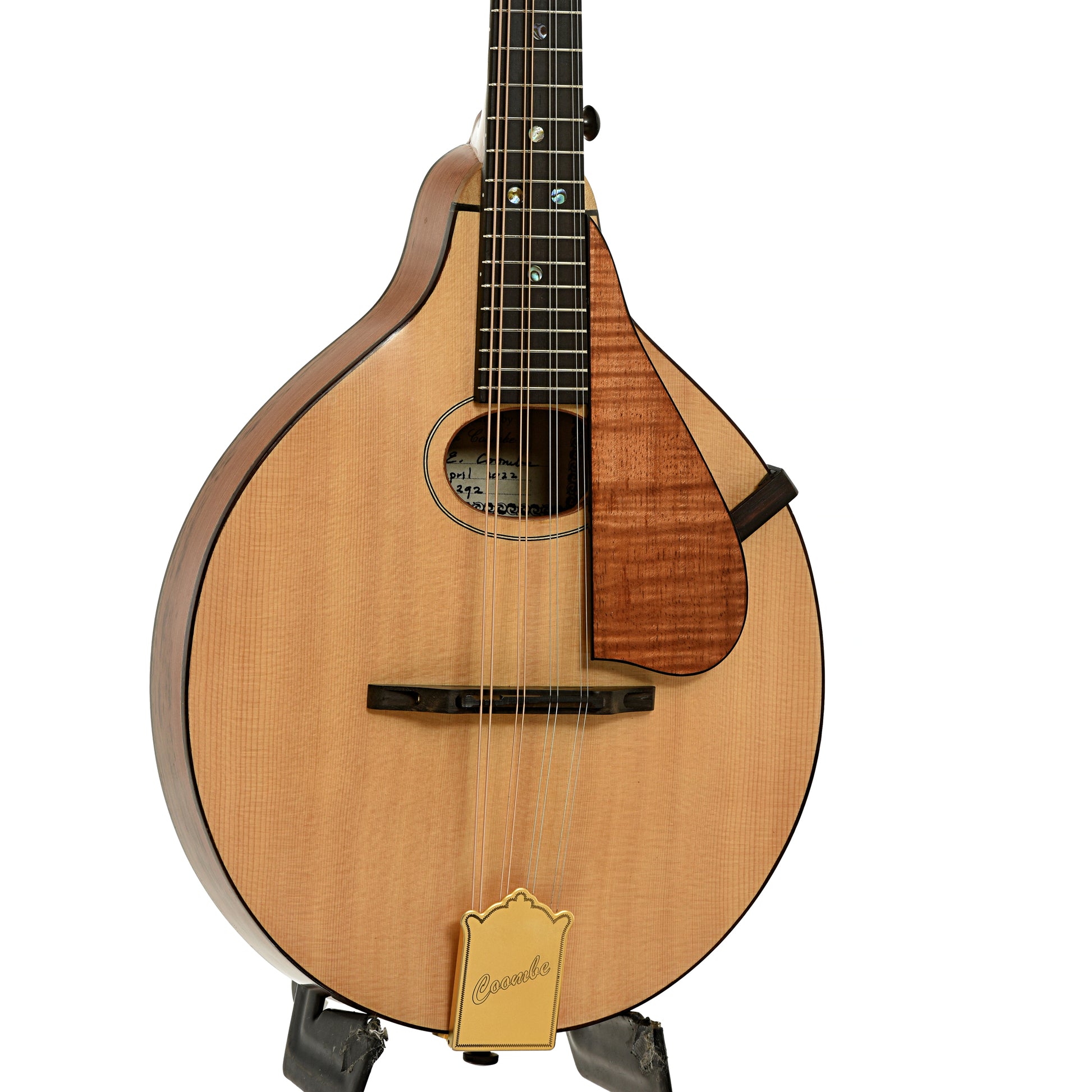 Front and side of Peter Coombe Custom A Mandolin