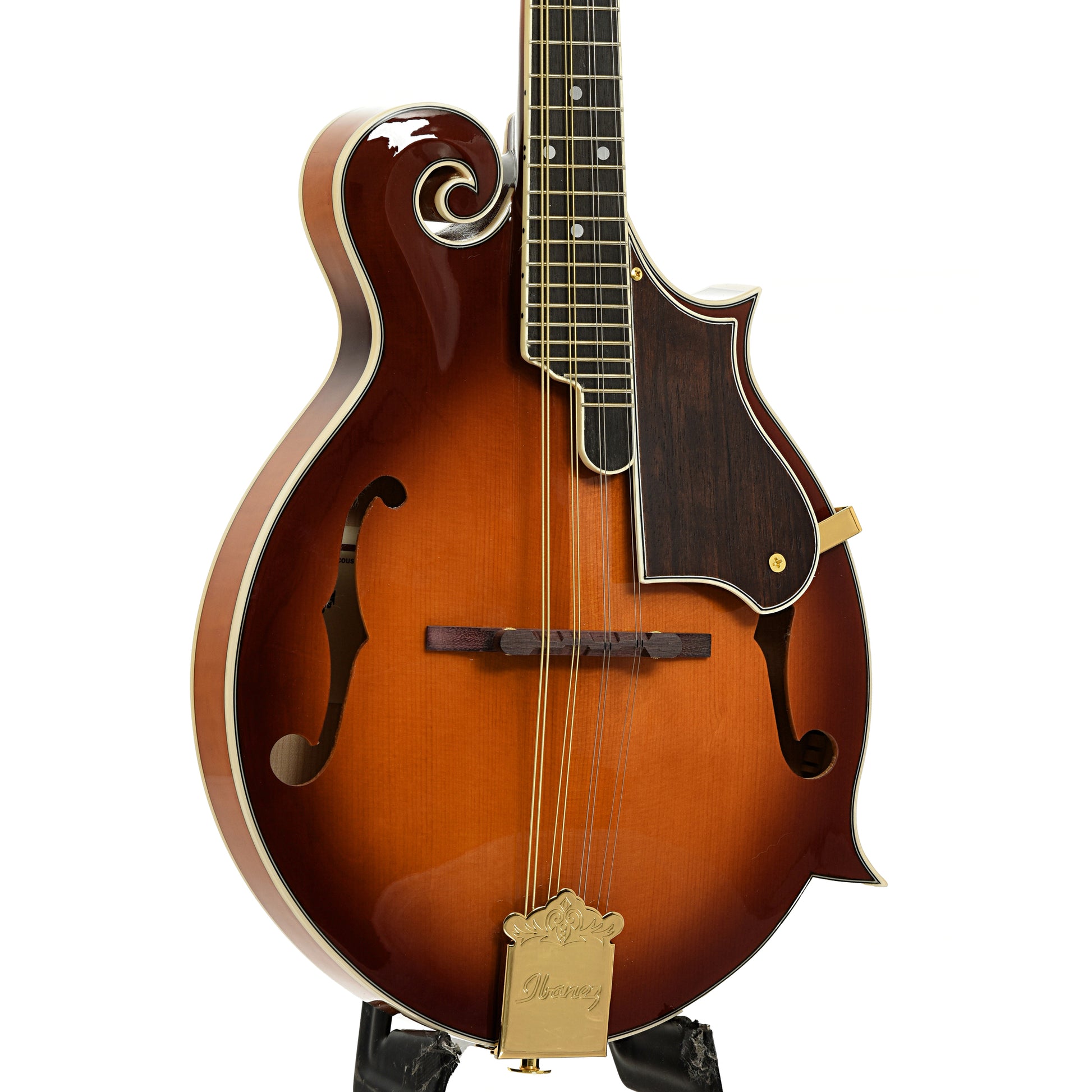Front and side of Ibanez M700S F-Style Mandolin, Antique Violin Sunburst