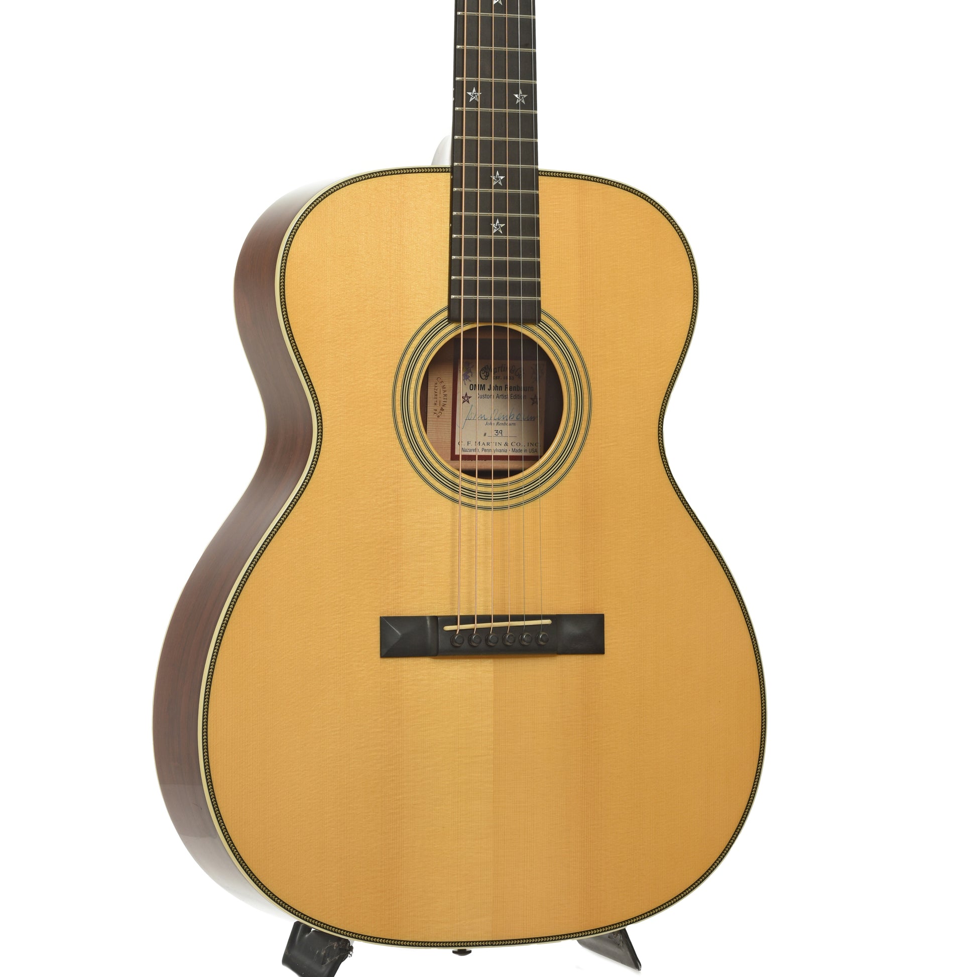 front and side of Martin OMM John Renbourn Model Acoustic Guitar