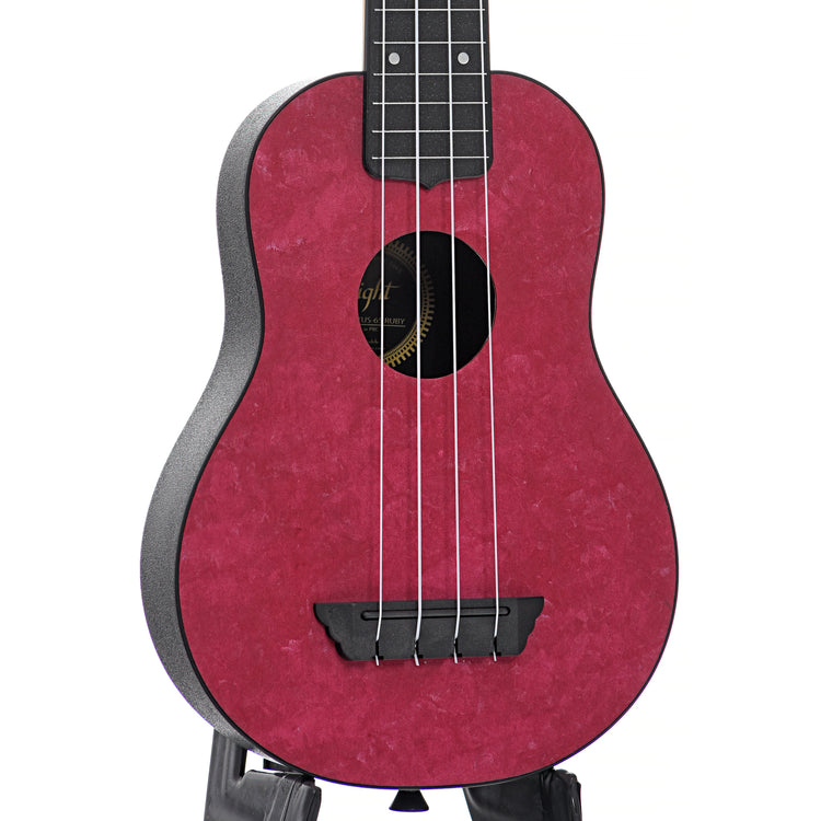 Front and side of Flight Travel Series TUS65 Ruby Soprano Uke