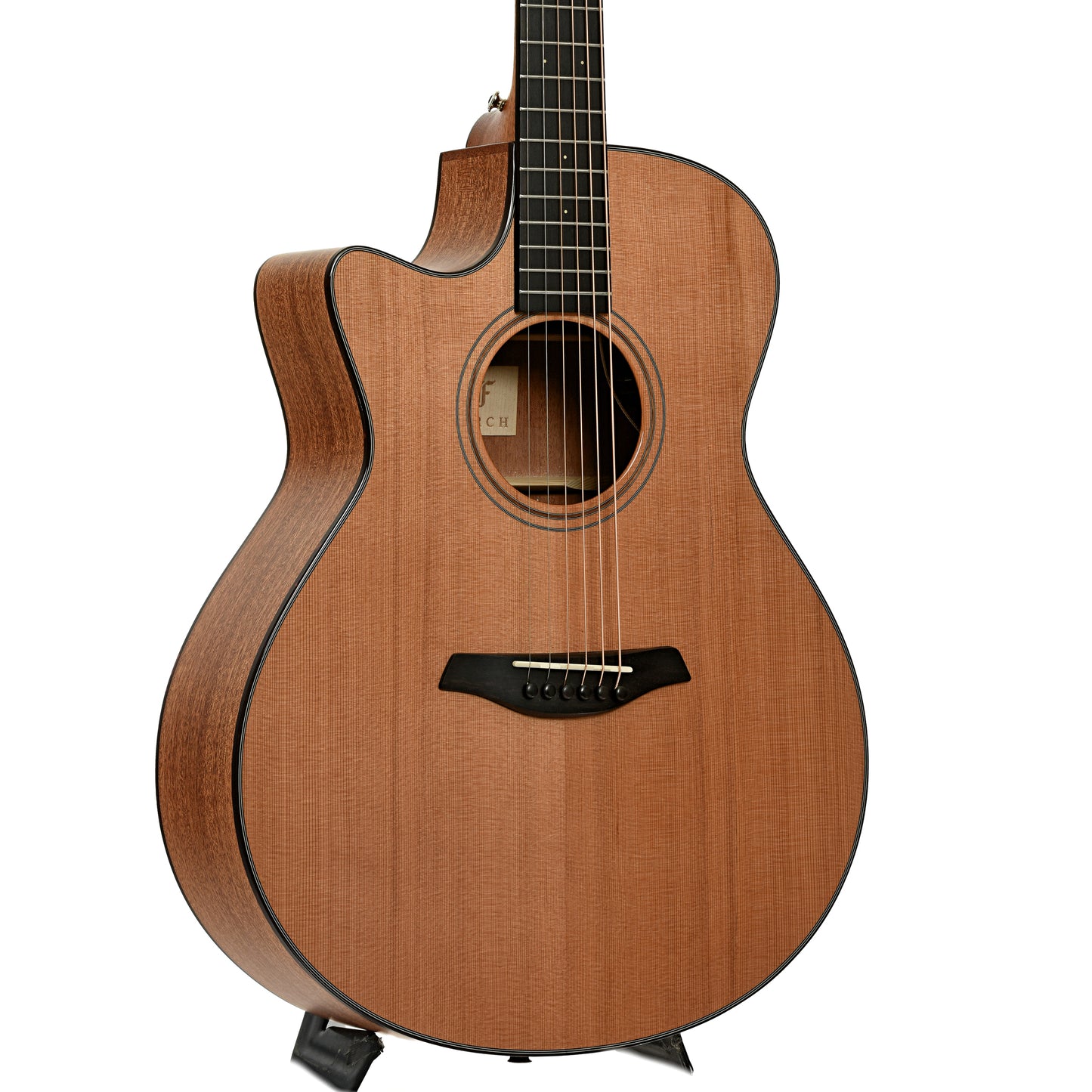 Front and side of Furch Blue Plus Master's Choice GC-CM SPE LH Acoustic-Electric Guitar 