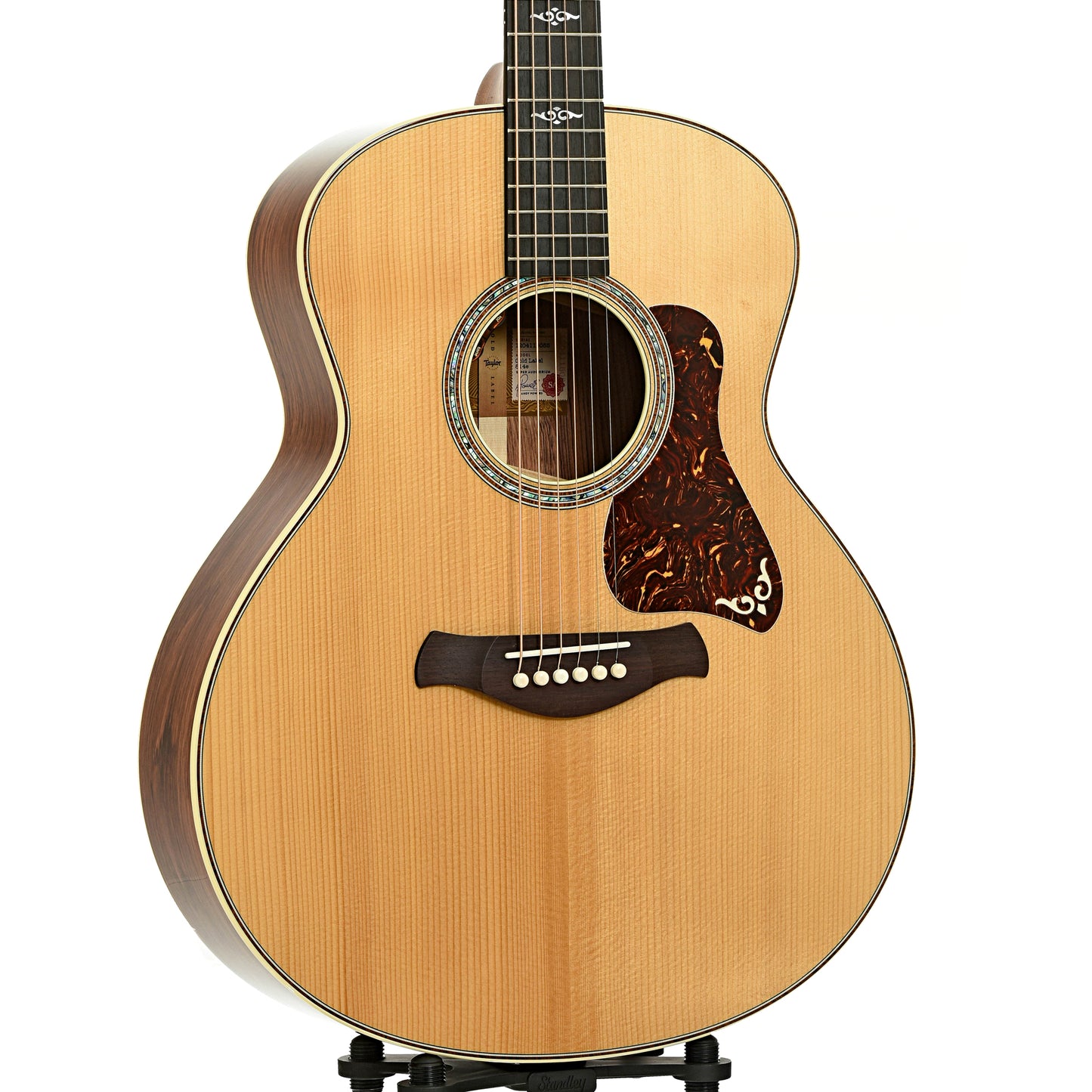 Front and side of Taylor Gold Label 814e Acoustic Guitar