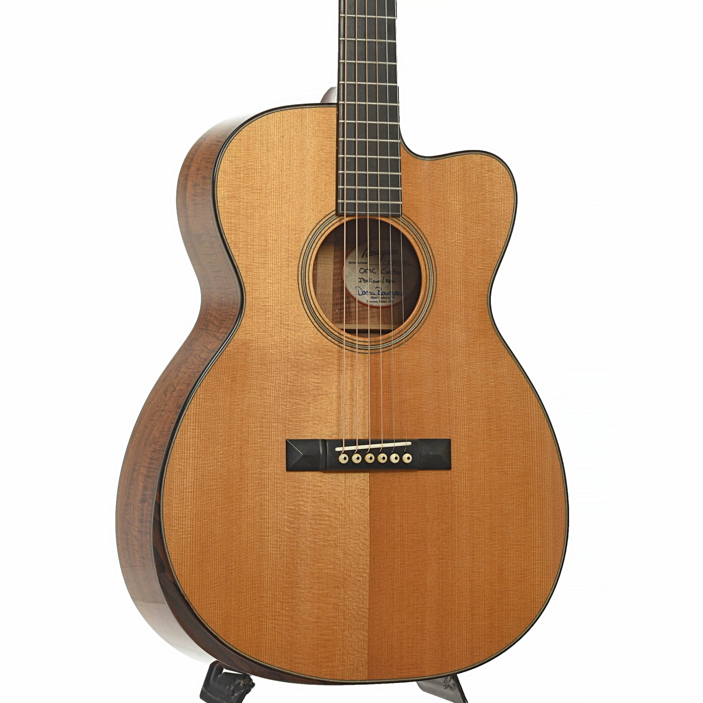Front and side of Bourgeois OMC Soloist Acoustic Guitar 