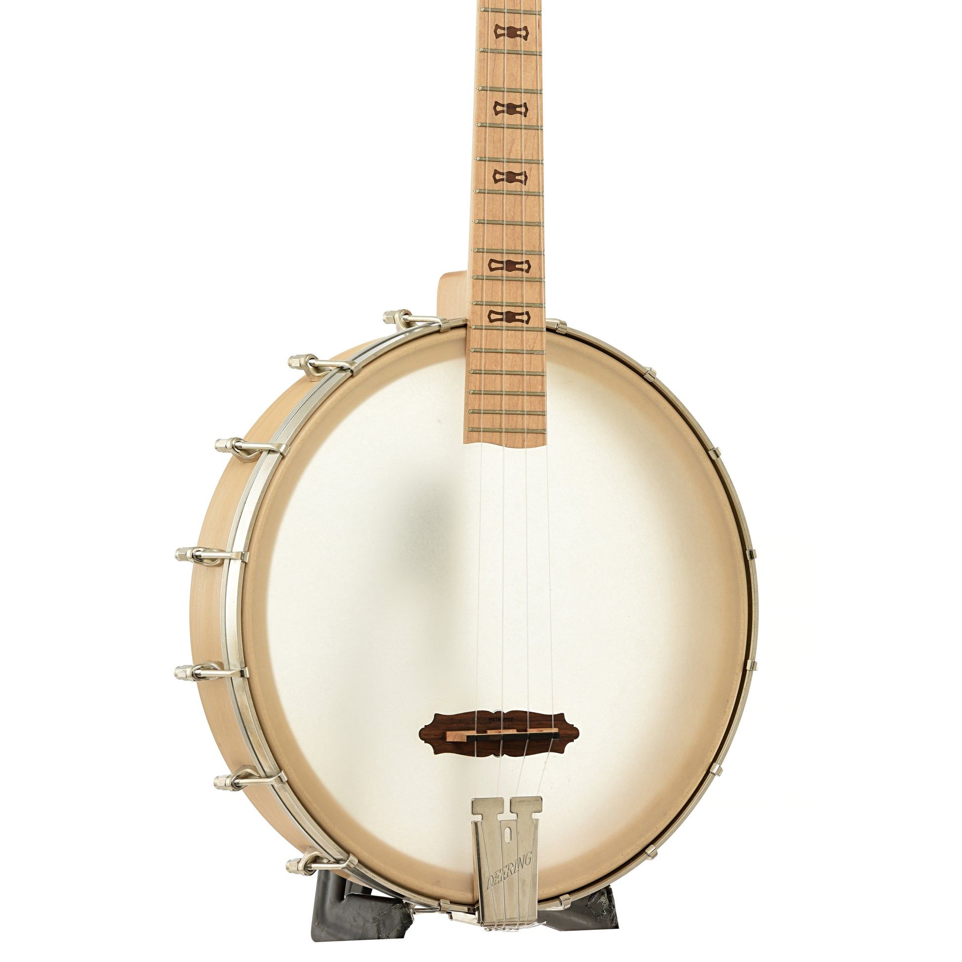 Front and side of Deering Goodtime Tenor Banjo Ukulele 