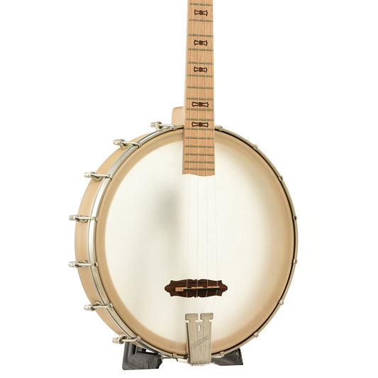 Front and side of Deering Goodtime Tenor Banjo Ukulele 