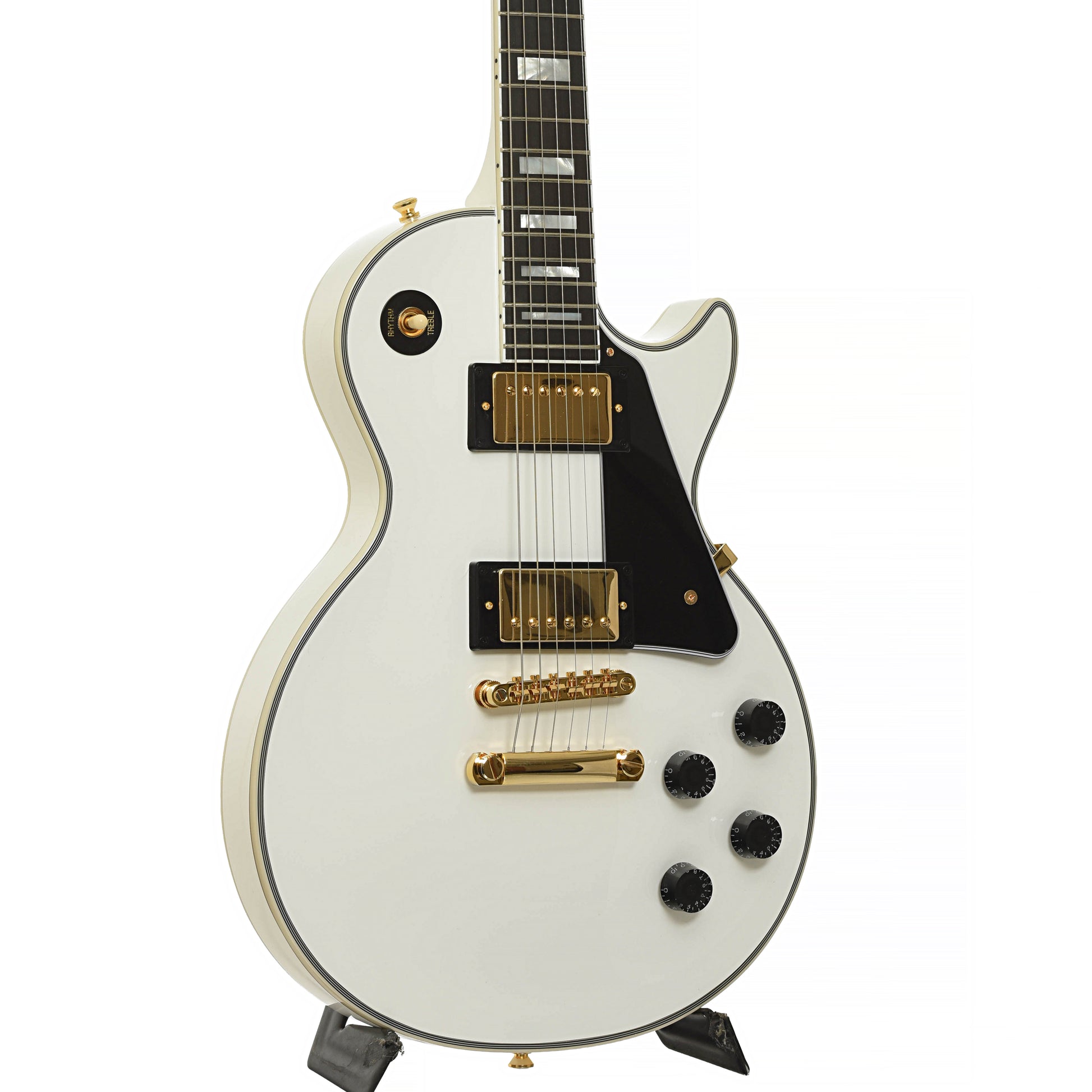 Front and side of Epiphone IGC Les Paul Custom Electric Guitar