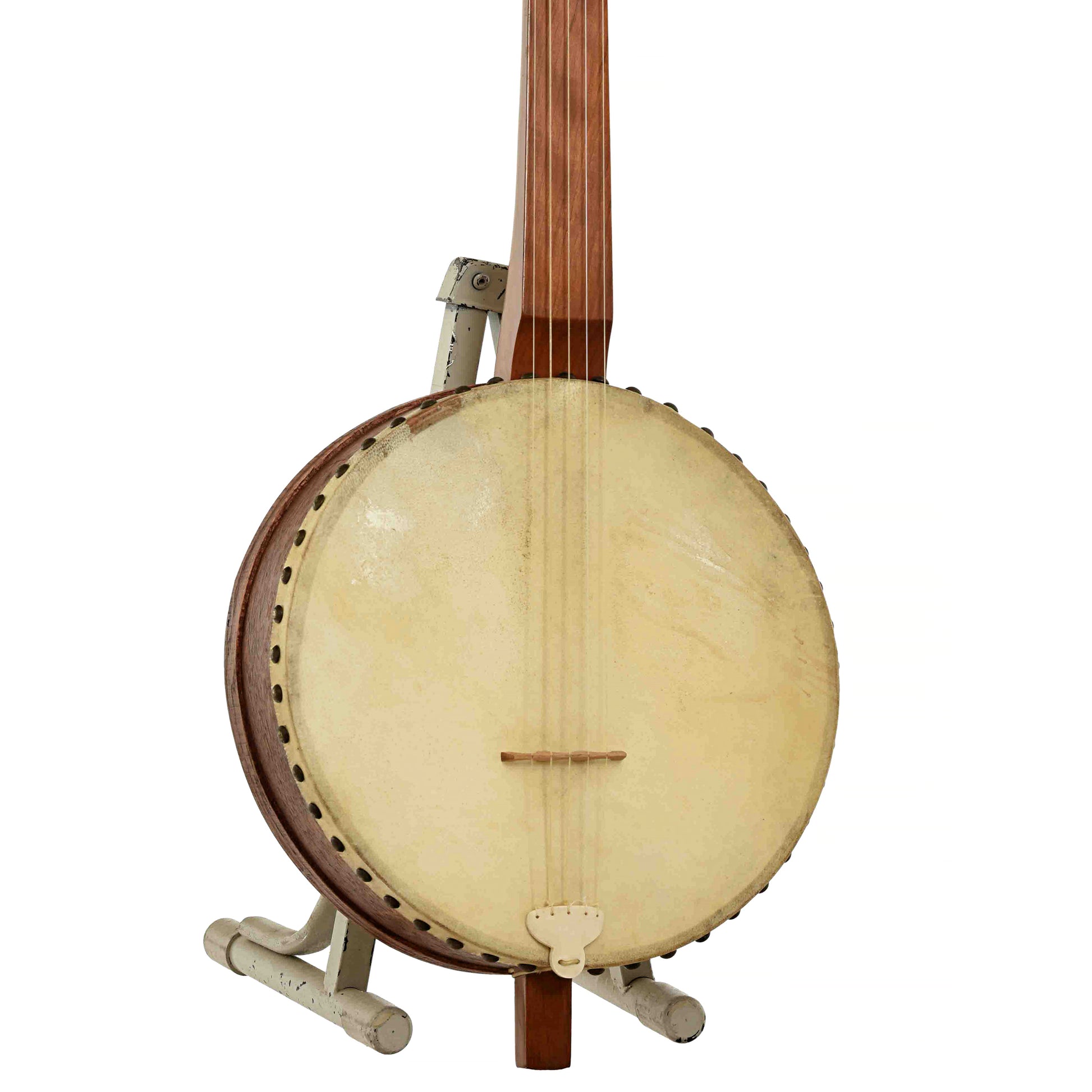 Front and side of Menzies Mike Seeger Grain Measure Tack Head Banjo 