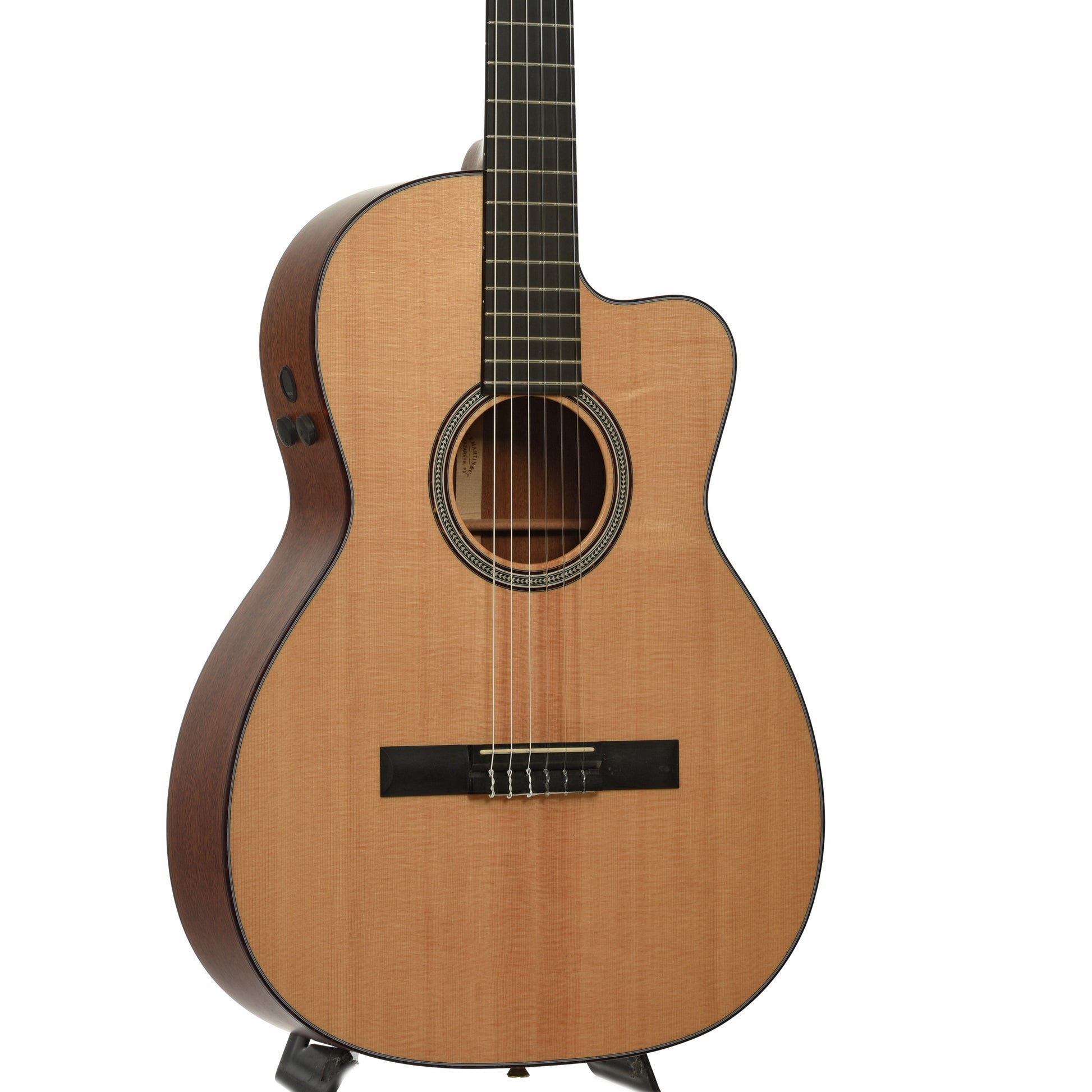 Front and side of Martin 000C Nylon String Acoustic-Electric Guitar