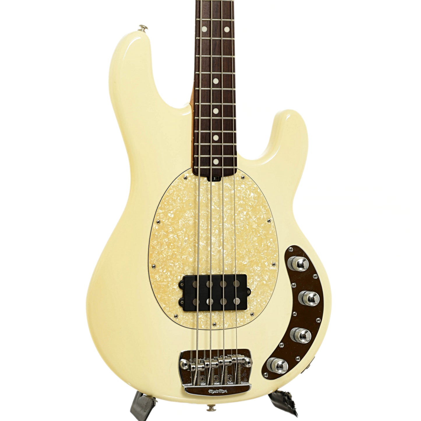 Front and side of Earnie Ball Music Man Stingray 4-String Electric Bass