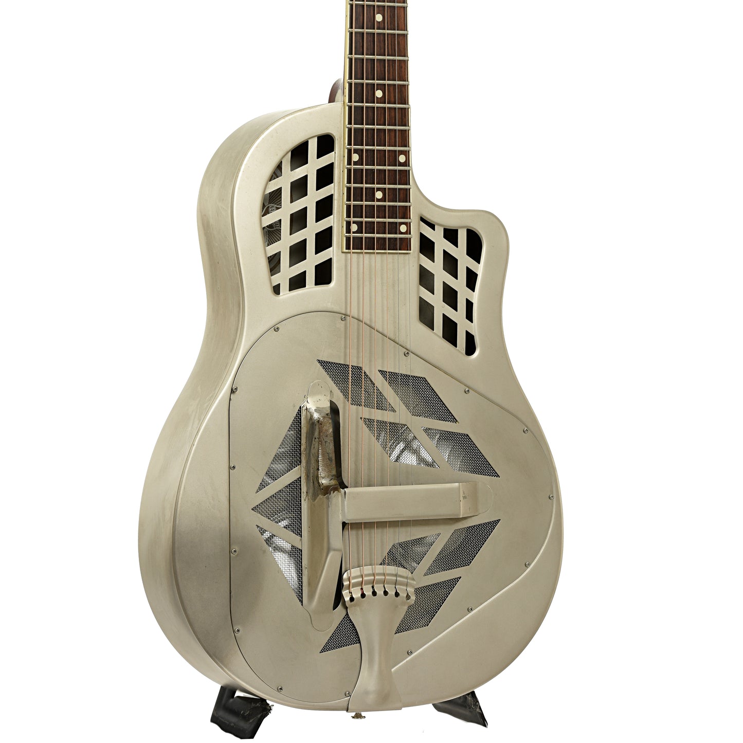 Front and side of National Vintage Steel Tricone Cutaway Resonator Guitar 