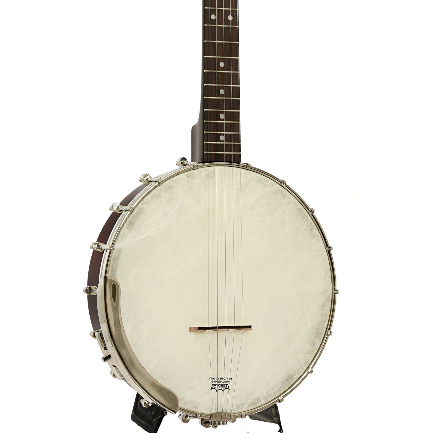 Front and side of Recording King Dirty 30s Open Back Banjo Mahogany