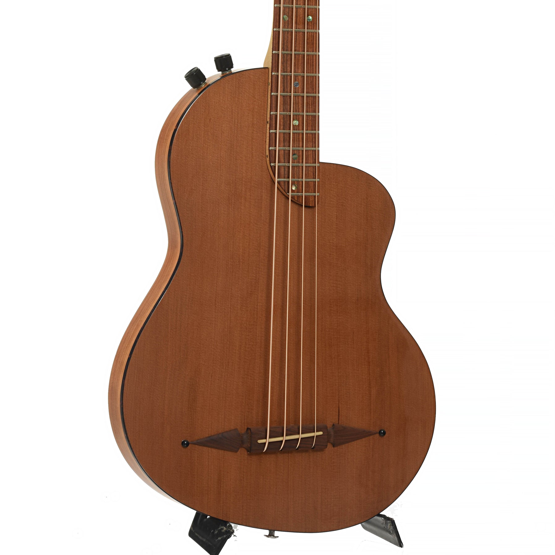 Full front and side of Rick Turner RB-4 Acoustic-Electric Bass  