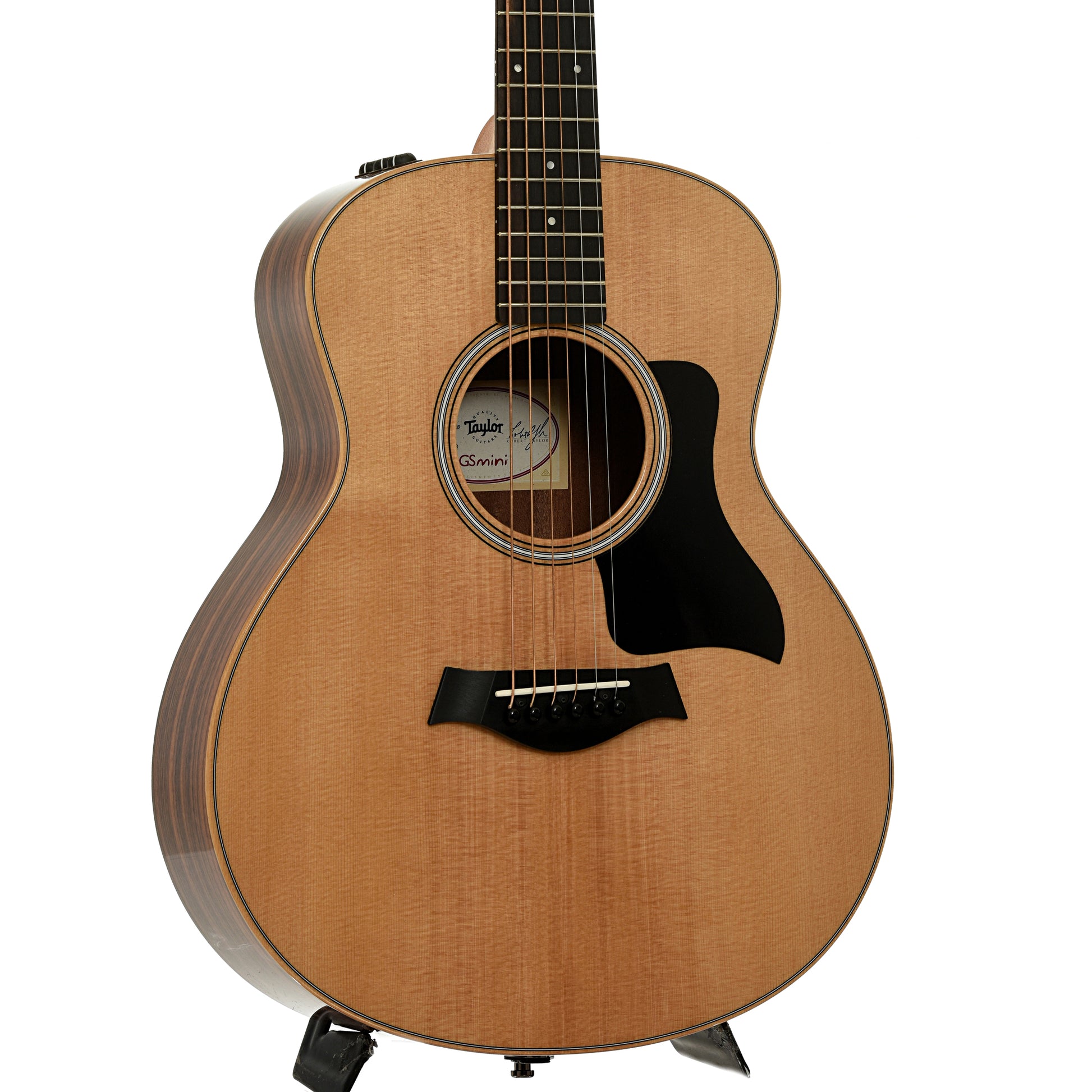 Front and side of Taylor GS Mini E Rosewood Plus Guitar