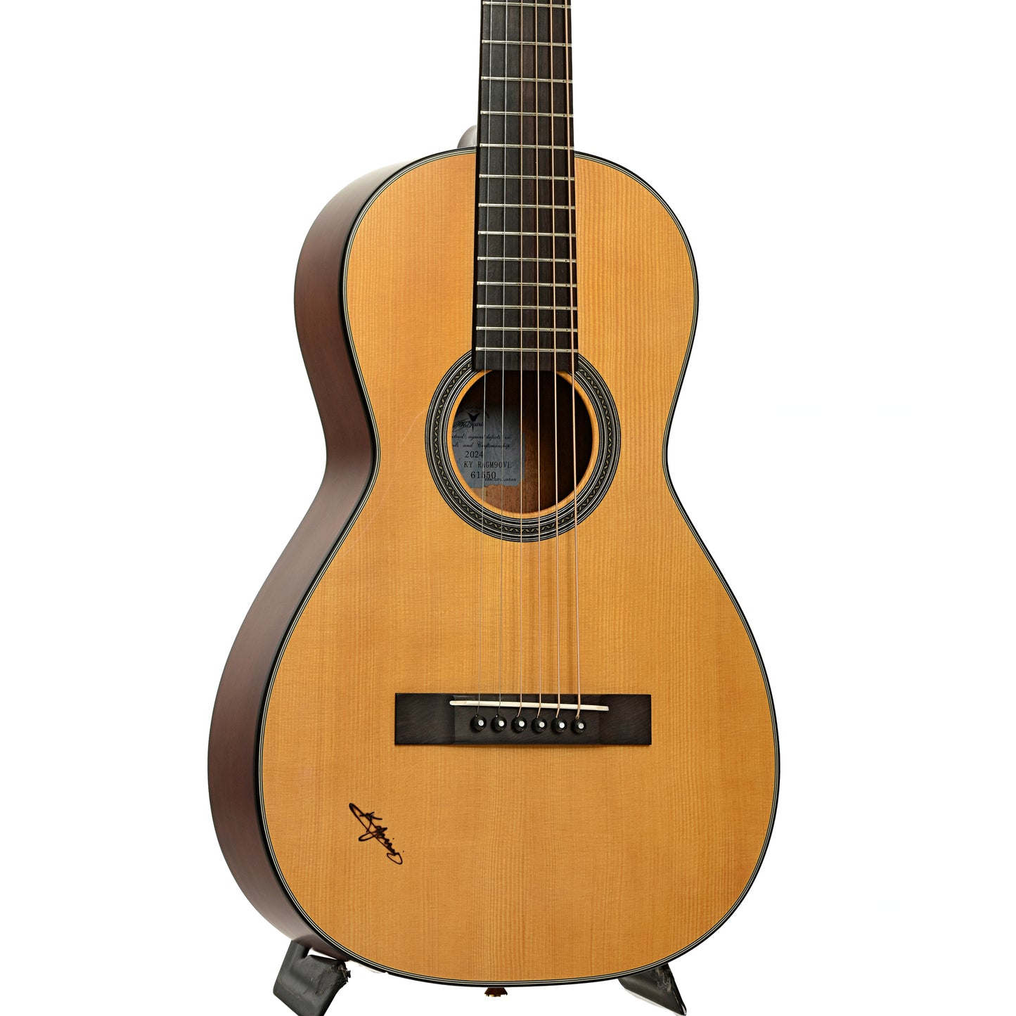 Front and side of Alvarez Yairi RAGM90V Ragtime Parlor LH Acoustic Guitar