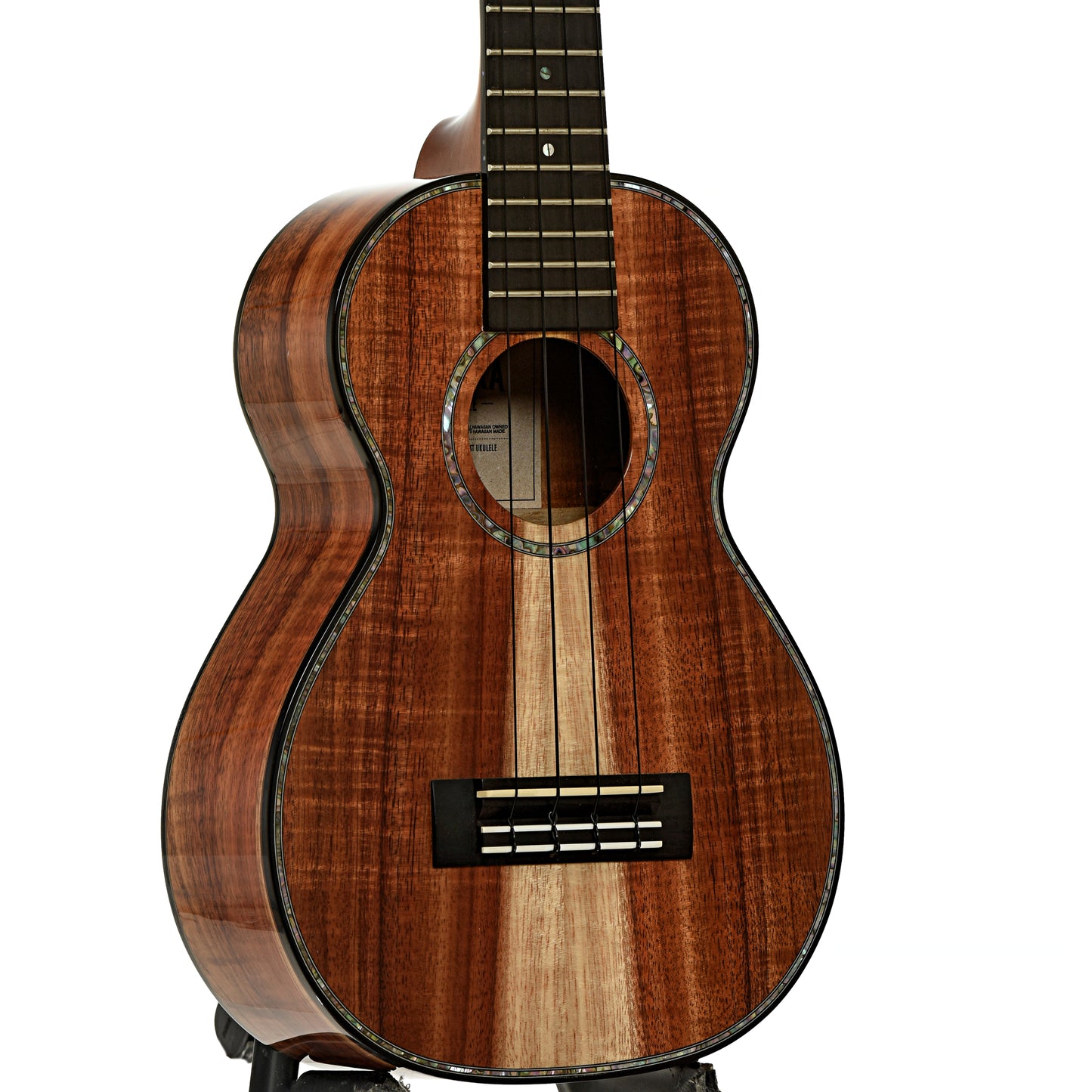 Front and side of Kamaka HF-2 D2I Deluxe Concert Ukulele