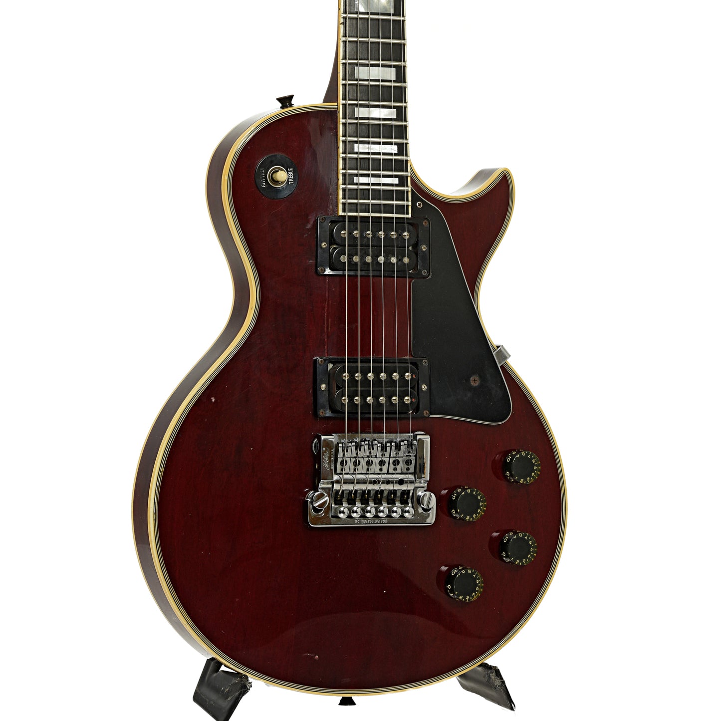 Front ande side of Gibson Les Paul Custom Electric Guitar  