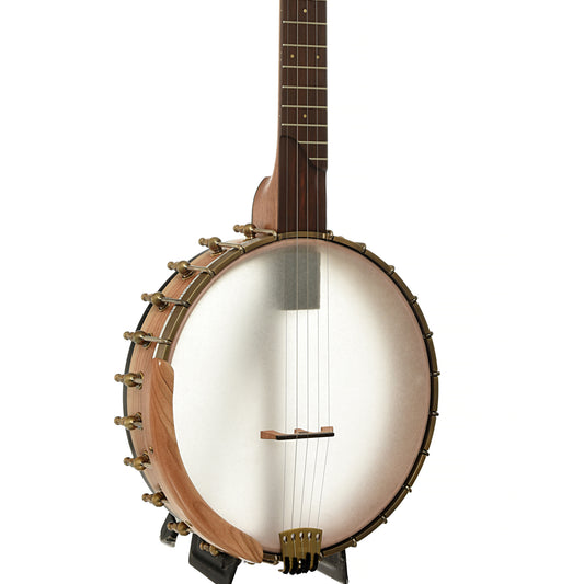 Front and side of Ome Tupelo 11in Openback Banjo, Mahogany Neck