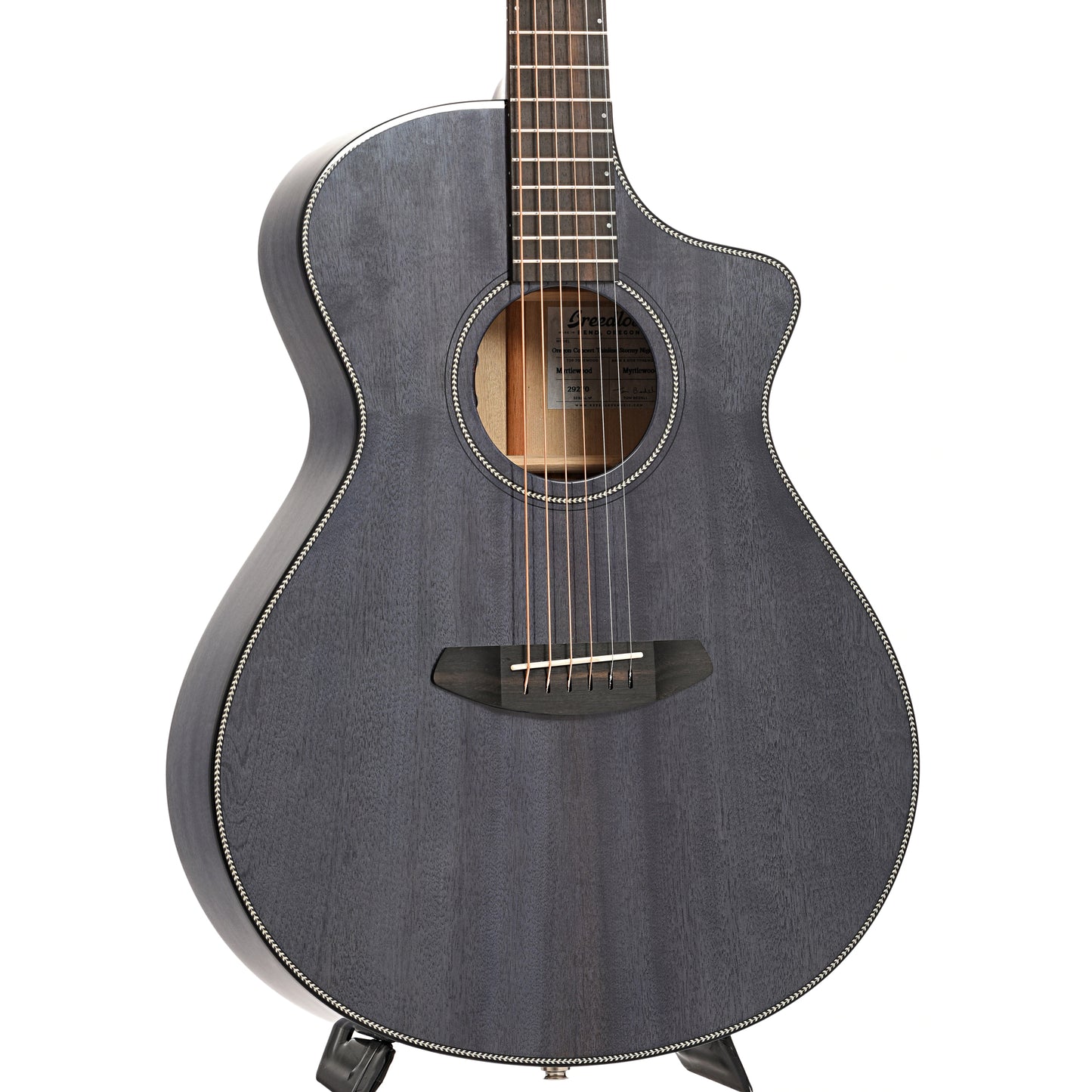 Front and side of Breedlove Oregon Concert Thinline Stormy Night CE Acoustic-Electric Guitar