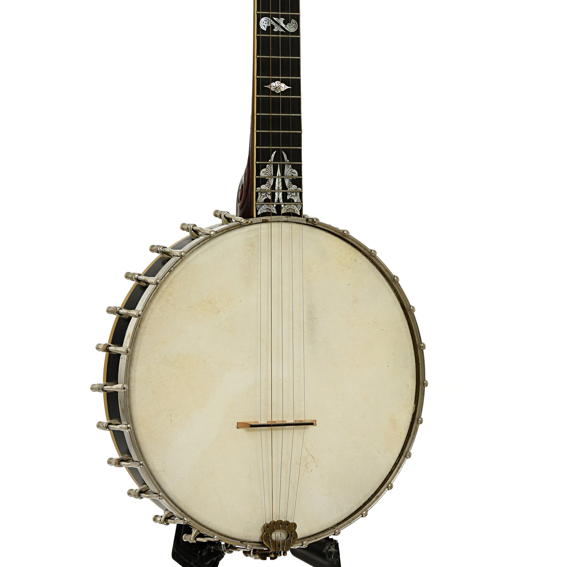 Front and side of Fairbanks No. 0 Custom Open Back Banjo 