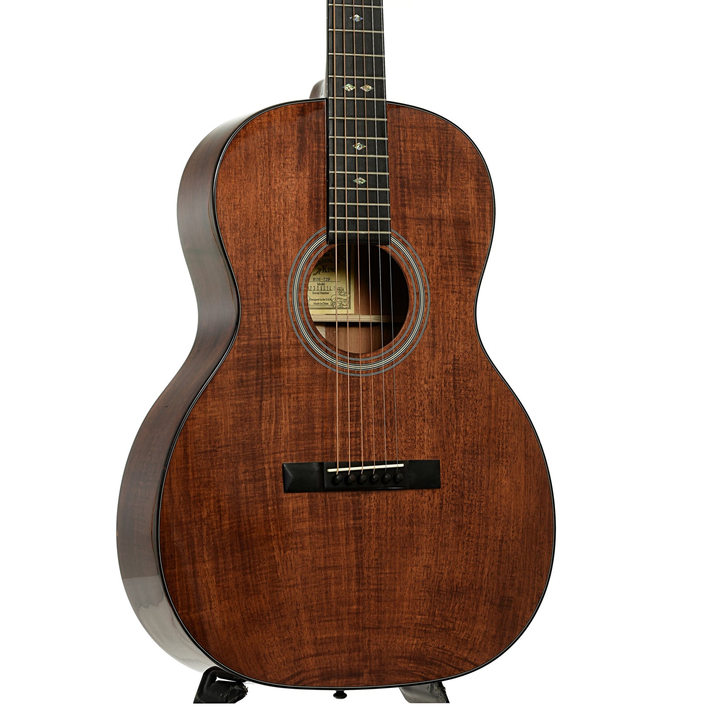 Front and side of Recording King Koa 12-Fret 000 Acoustic Guitar