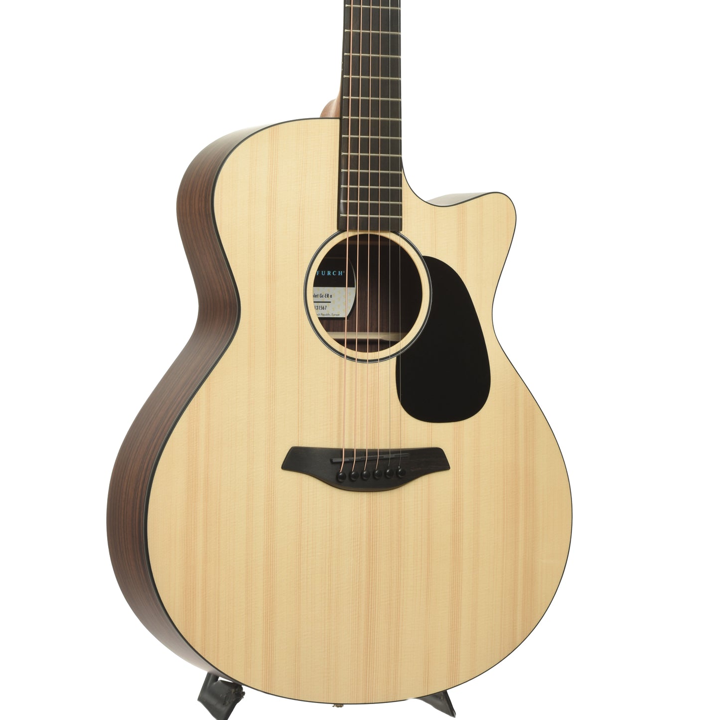 Front and side of Furch Violet GC-ER a Grand Auditorium Acoustic Guitar