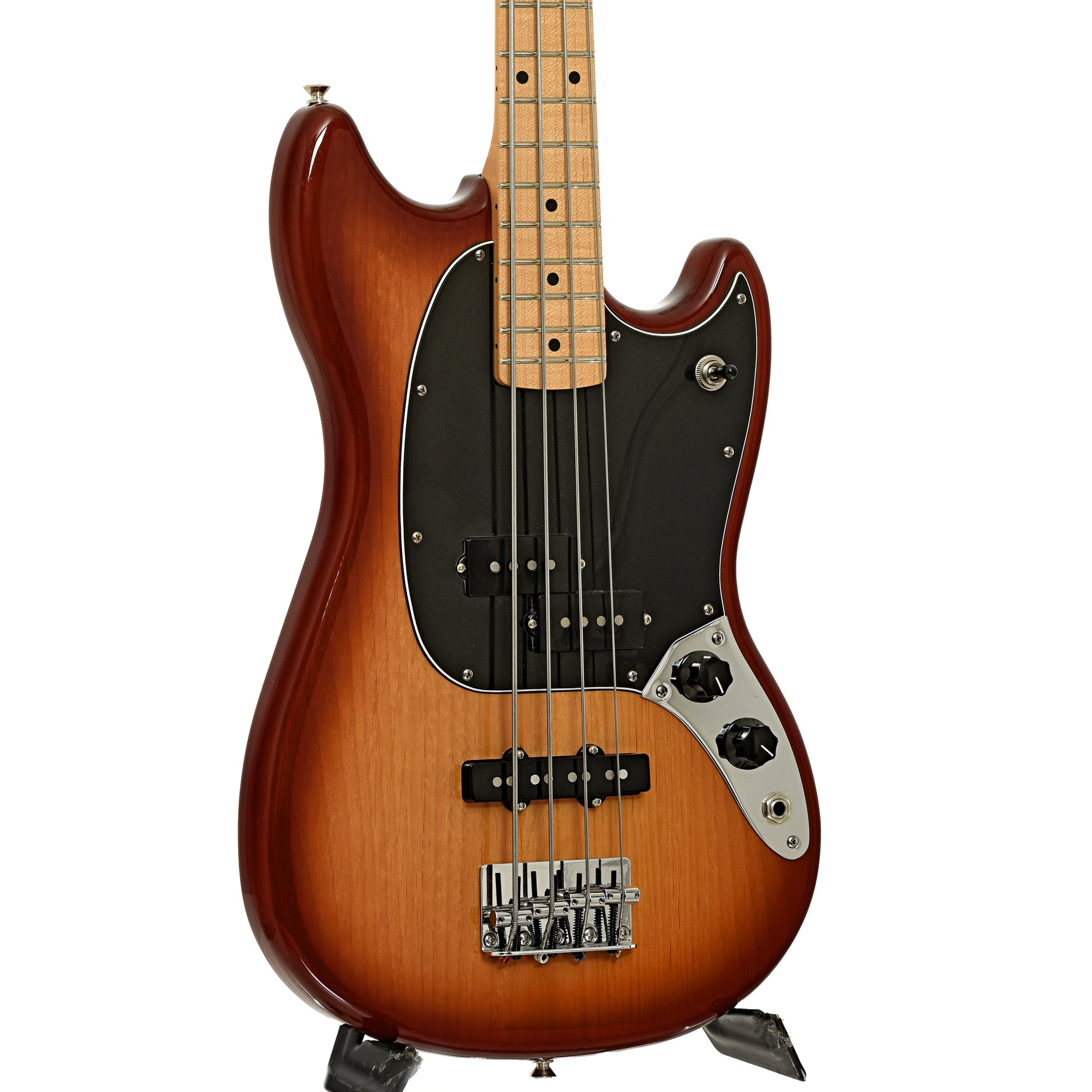 Front and side of Fender Player Mustang PJ Electric Bass