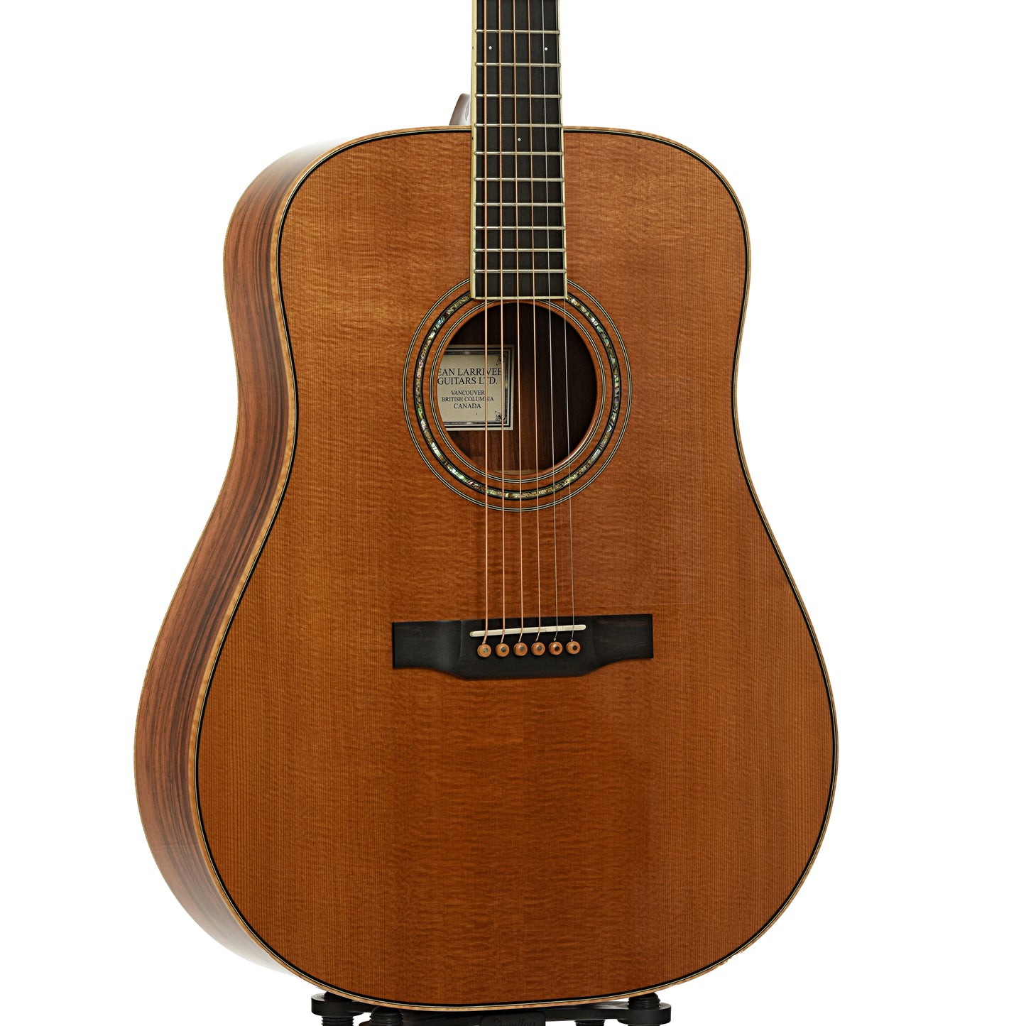 Front and side of Larrivee D-09 Brazilian Acoustic Guitar