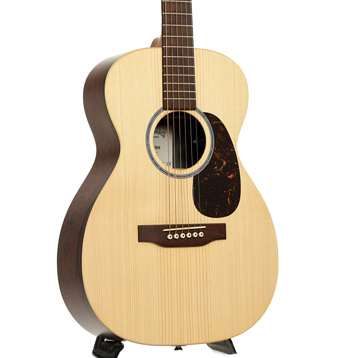 Front and side of Martin 0-X2E Cocobolo Acoustic Guitar 