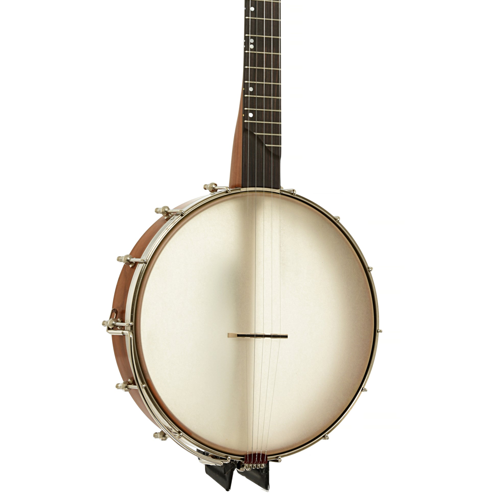 Front and side of Chuck Lee Ovilla 12" Open Back Banjo 