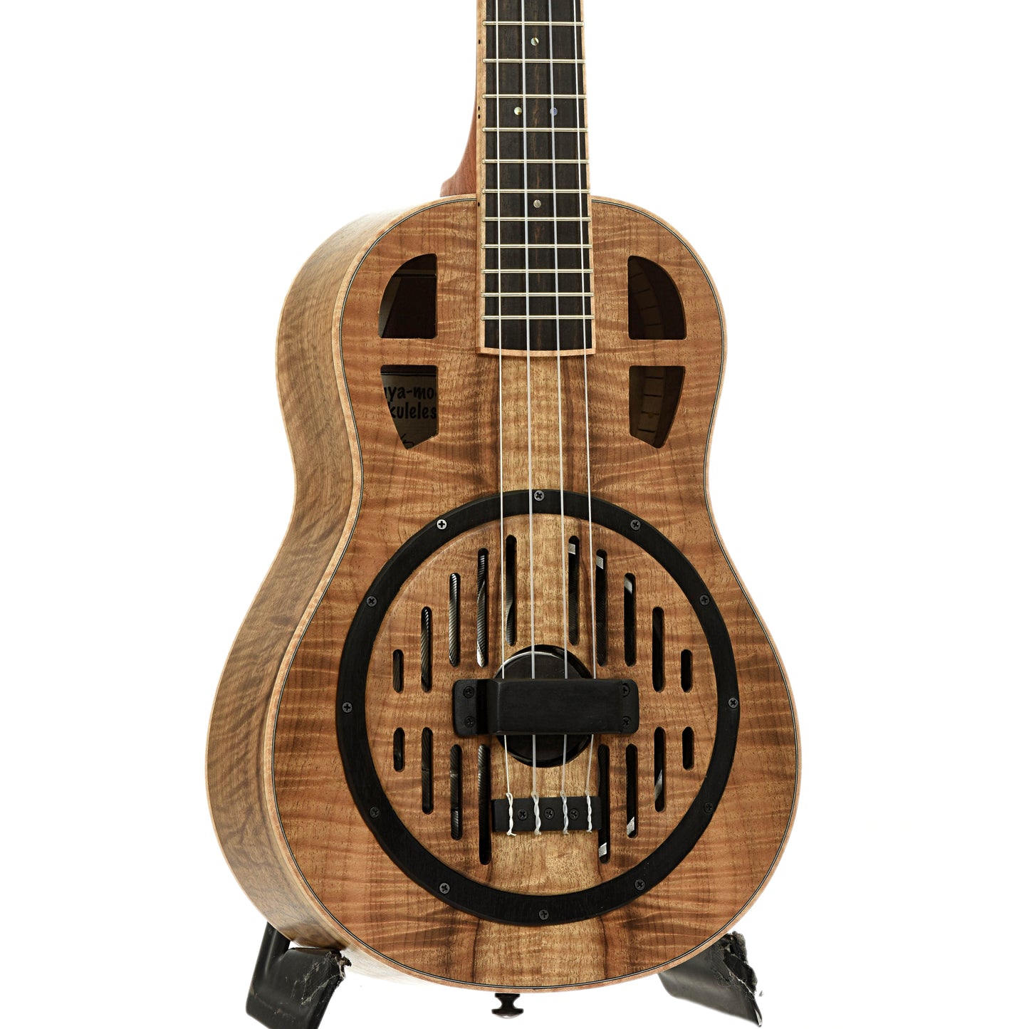 Front and side of Mya-Moe Resonator Tenor Ukulele