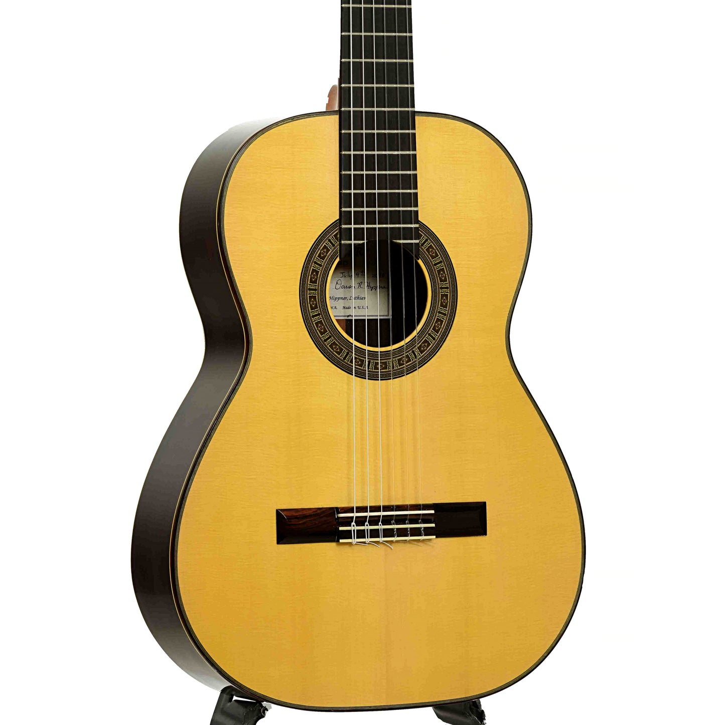 Front and side of Hippner Guitars Hauser Classical Guitar 