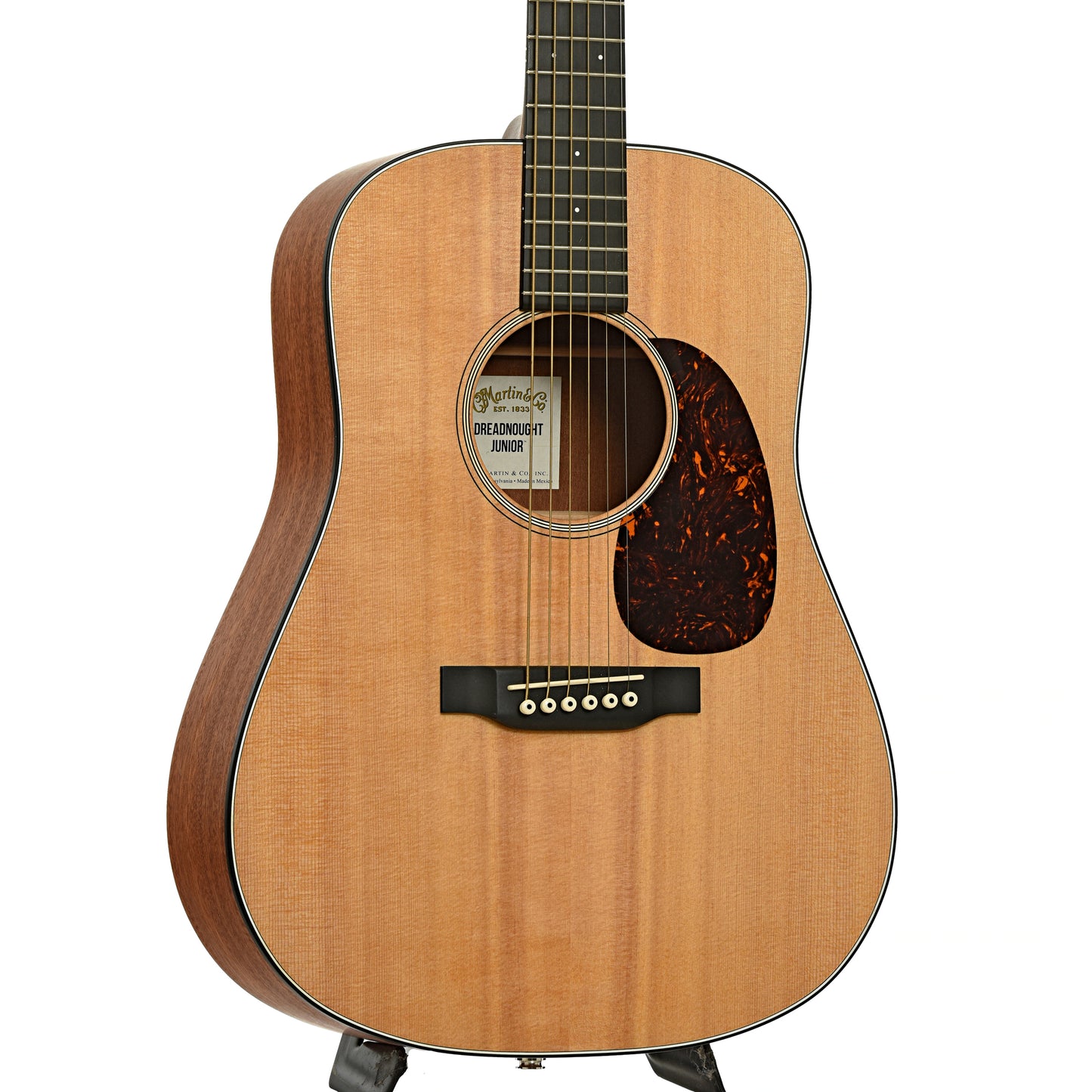 Front and side of Martin Dreadnought Jr. Acoustic Guitar