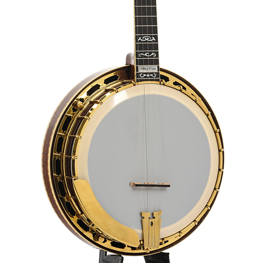 Front and side of Frank Neat Stanleytone 60th Anniversary Resonator Banjo