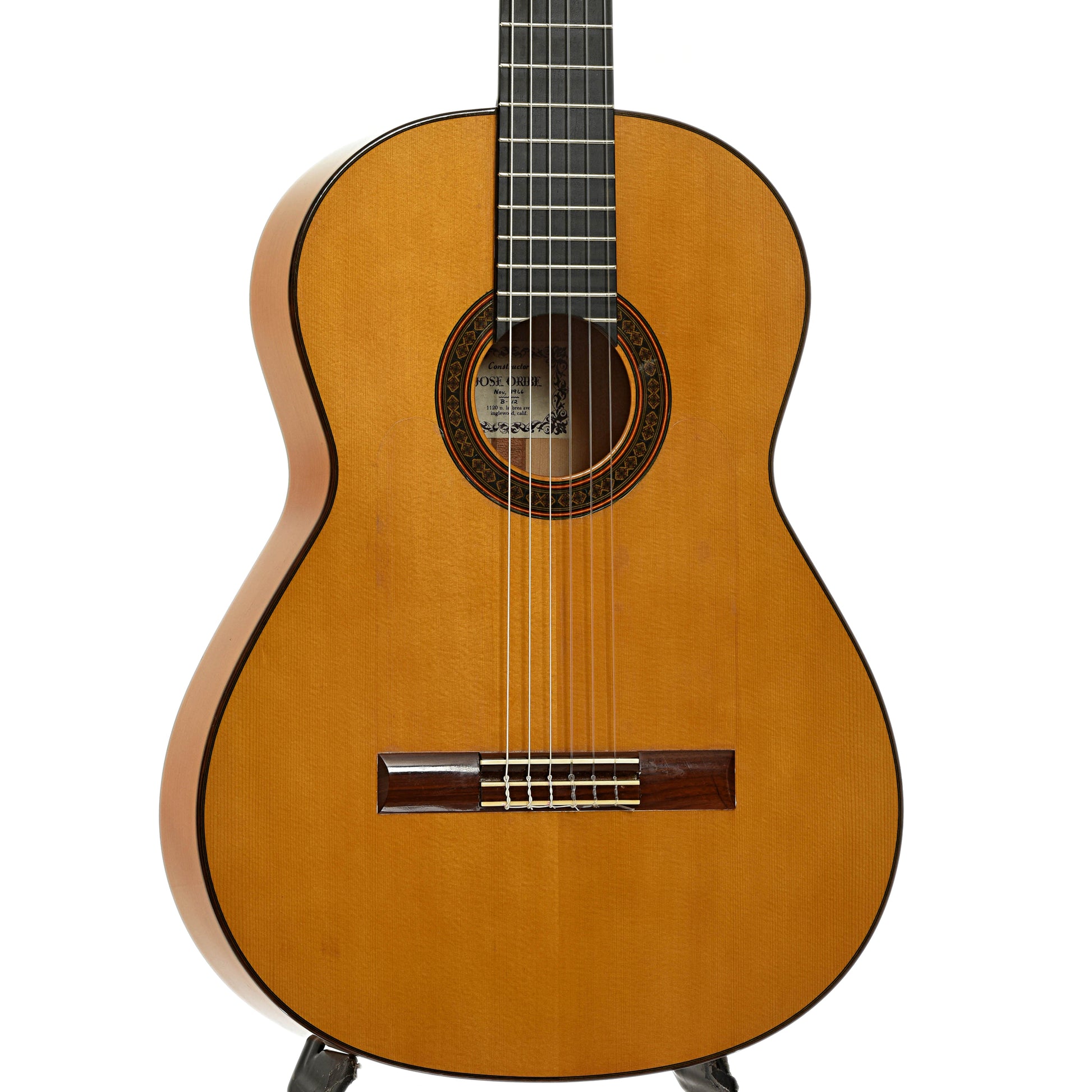 Front and side of Jose Oribe Flamenco Guitar 