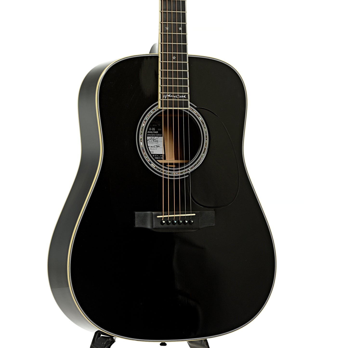 Front and side of Martin D-35JC Johnny Cash Acoustic Guitar