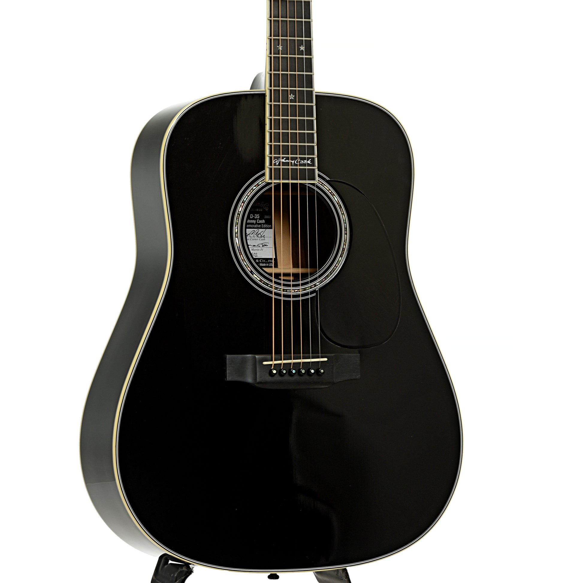 Front and side of Martin D-35JC Johnny Cash Acoustic Guitar