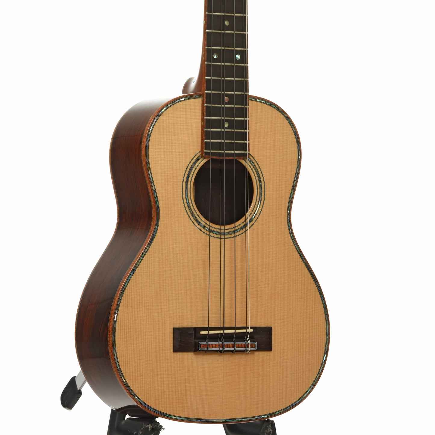 Front and side of Grimes Custom Brazilian 6-String Tenor Ukulele