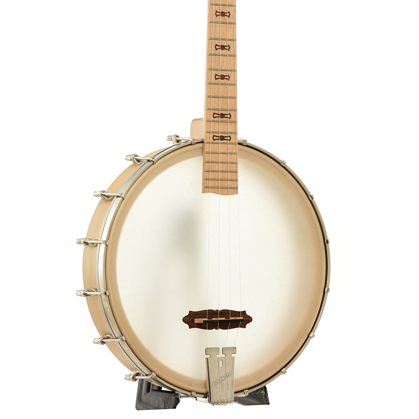 Front and side of Deering Goodtime Tenor Banjo Ukulele 