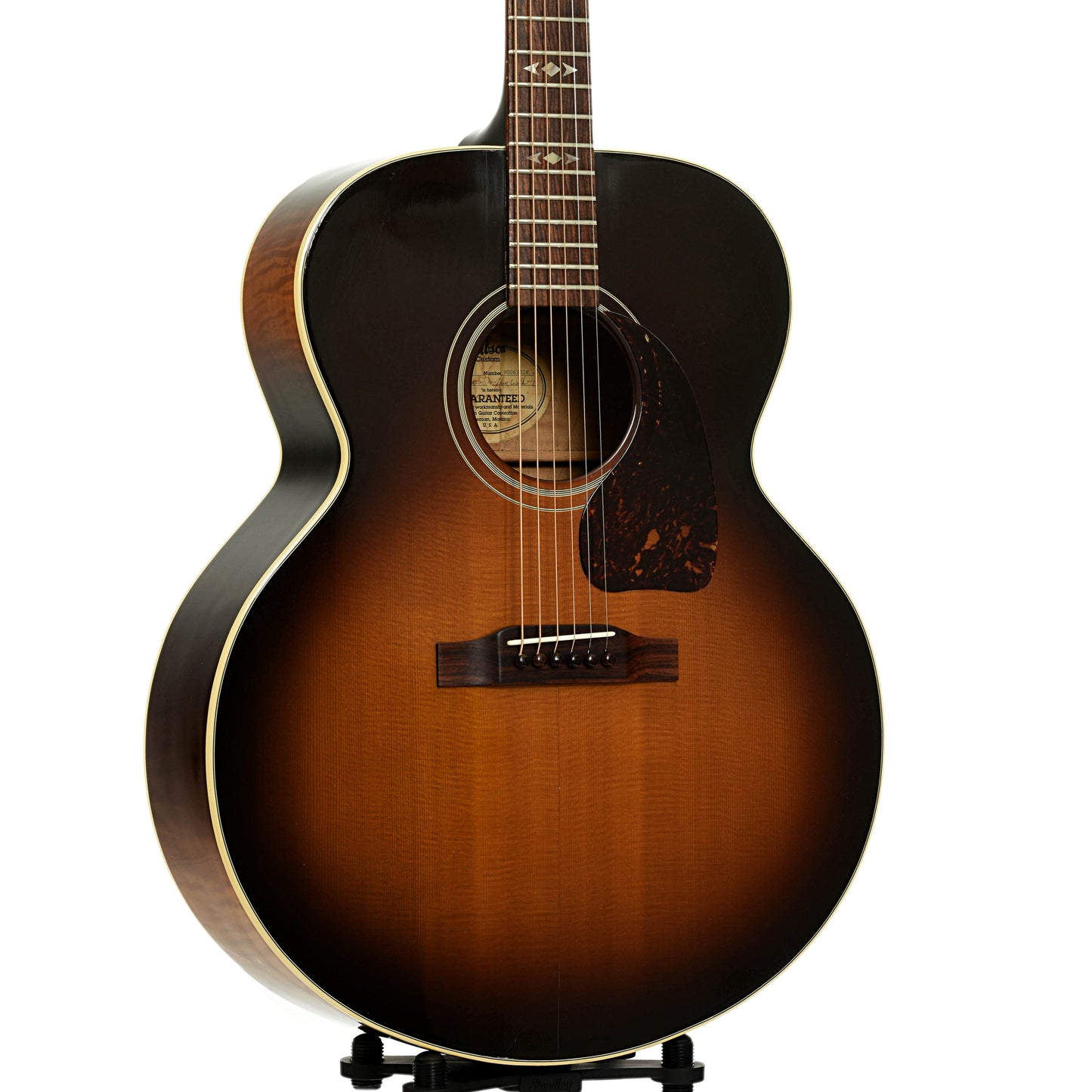 Front and side of Gibson J-100 Custom Acoustic Guitar