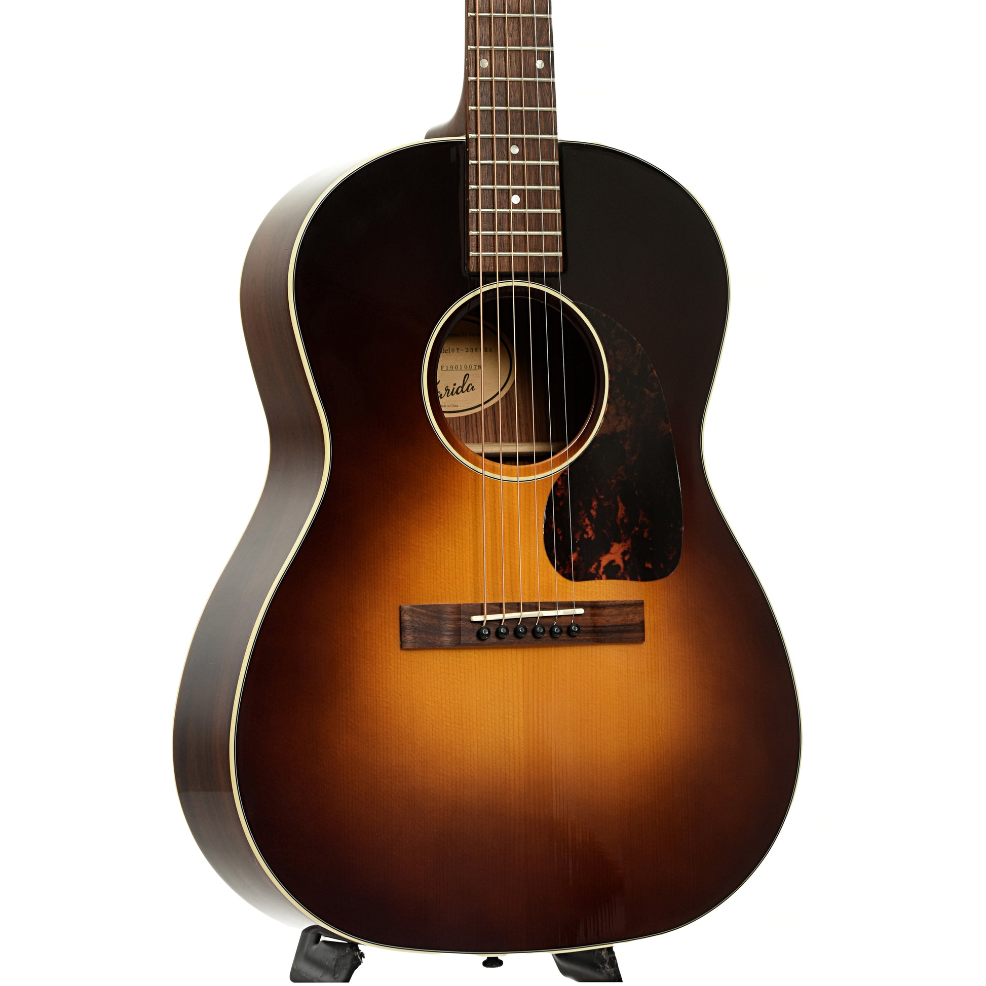 Front and side of Farida Old Town Series OT-23 Wide VBS Acoustic Guitar