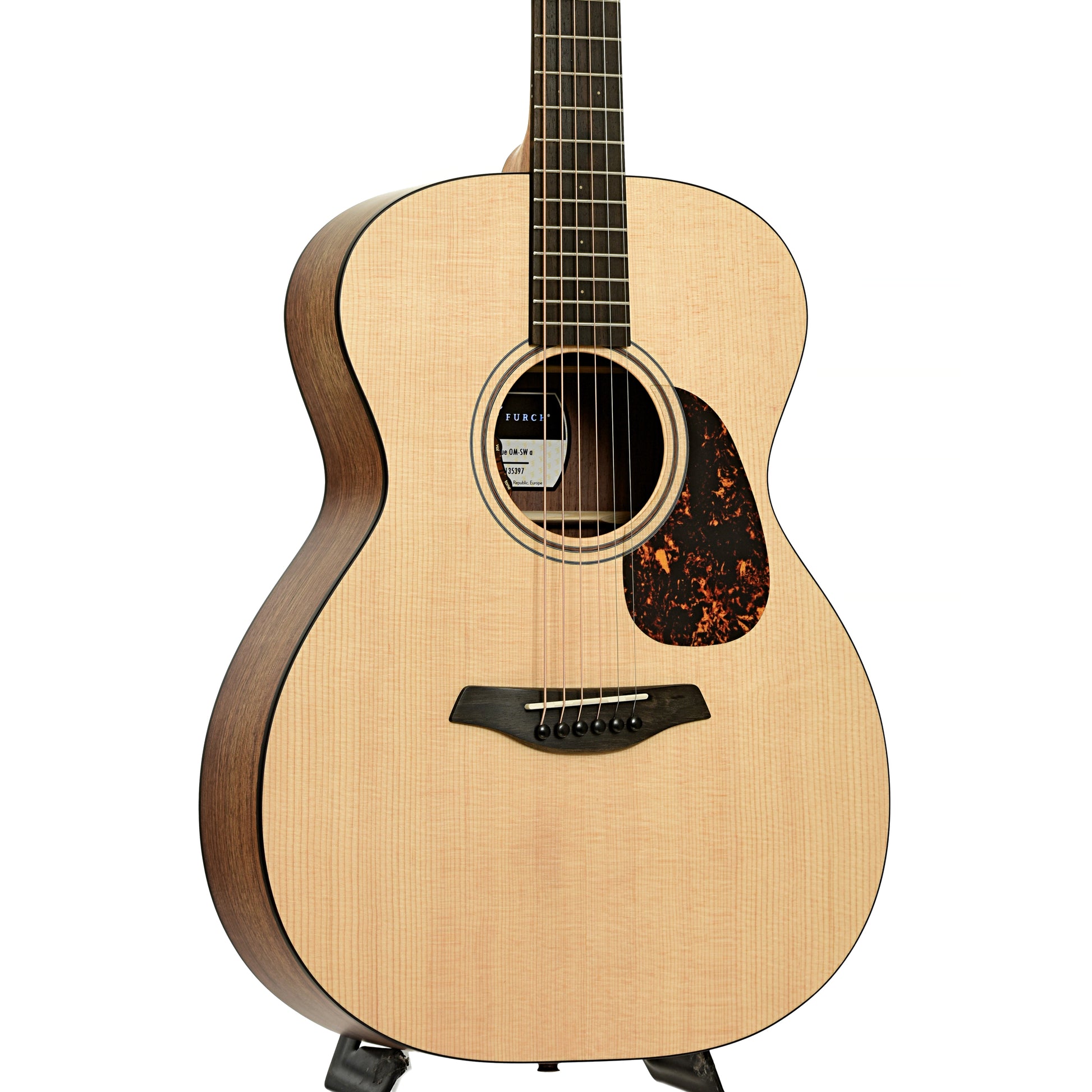 Front and side of Furch Blue OM-SW EAS Acoustic-Electric Guitar