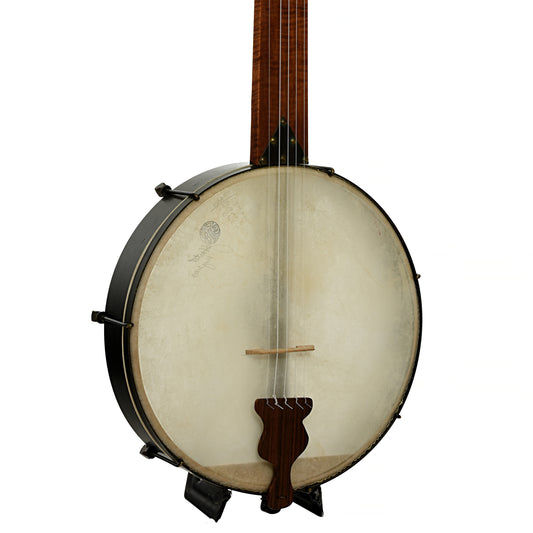 Front and side of James Hartel Joel Sweeney Fretless Minstrel Banjo 