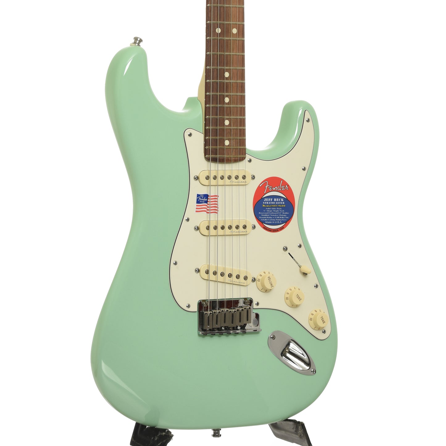 Front and side of Fender Jeff Beck Stratocaster Electric Guitar