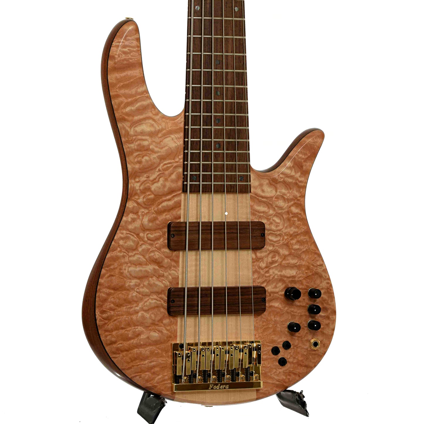 Front and side of Fodera Monarch Elite 6 6-String Electric Bass