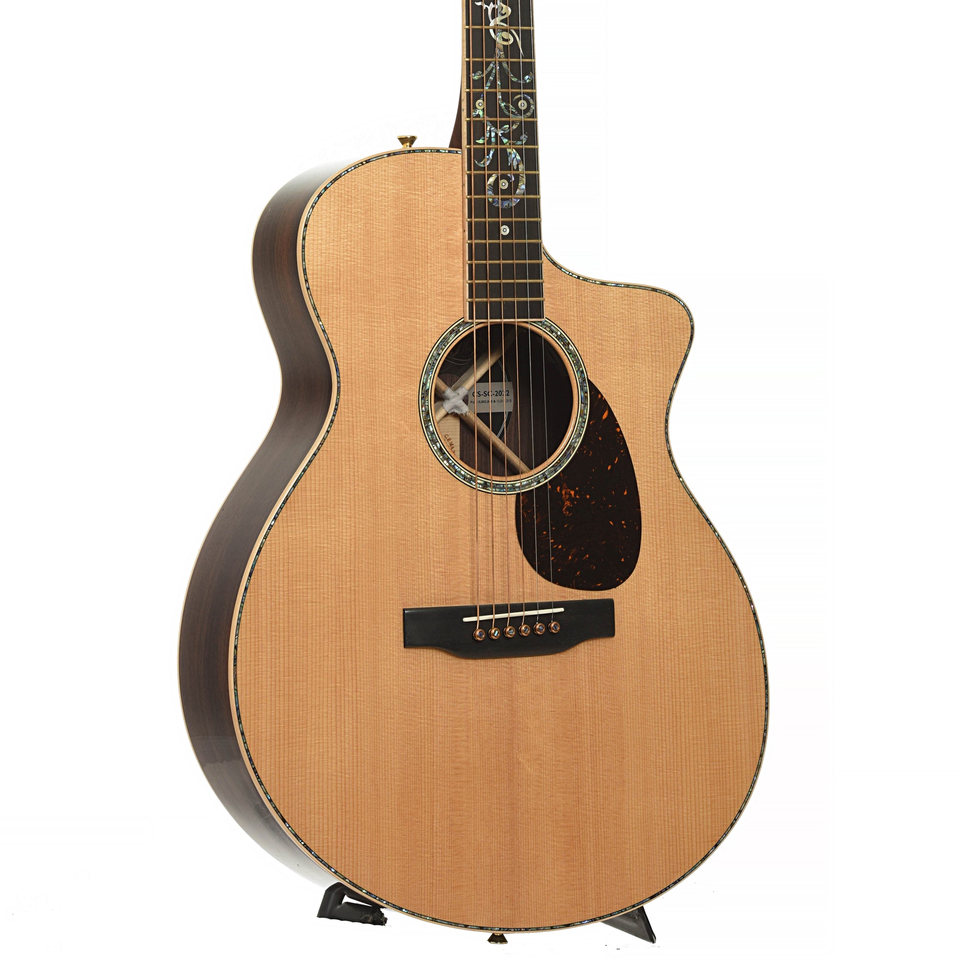 Front and side of Martin Custom SC Cutaway Acoustic-Electric Guitar 