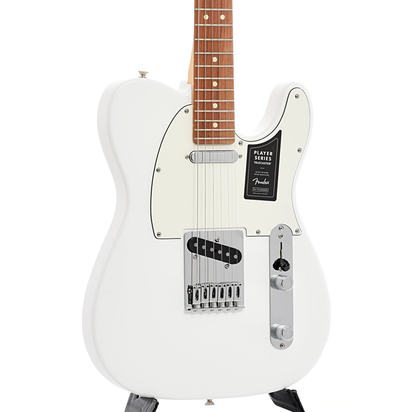 front and side of Fender Player Telecaster, Polar White